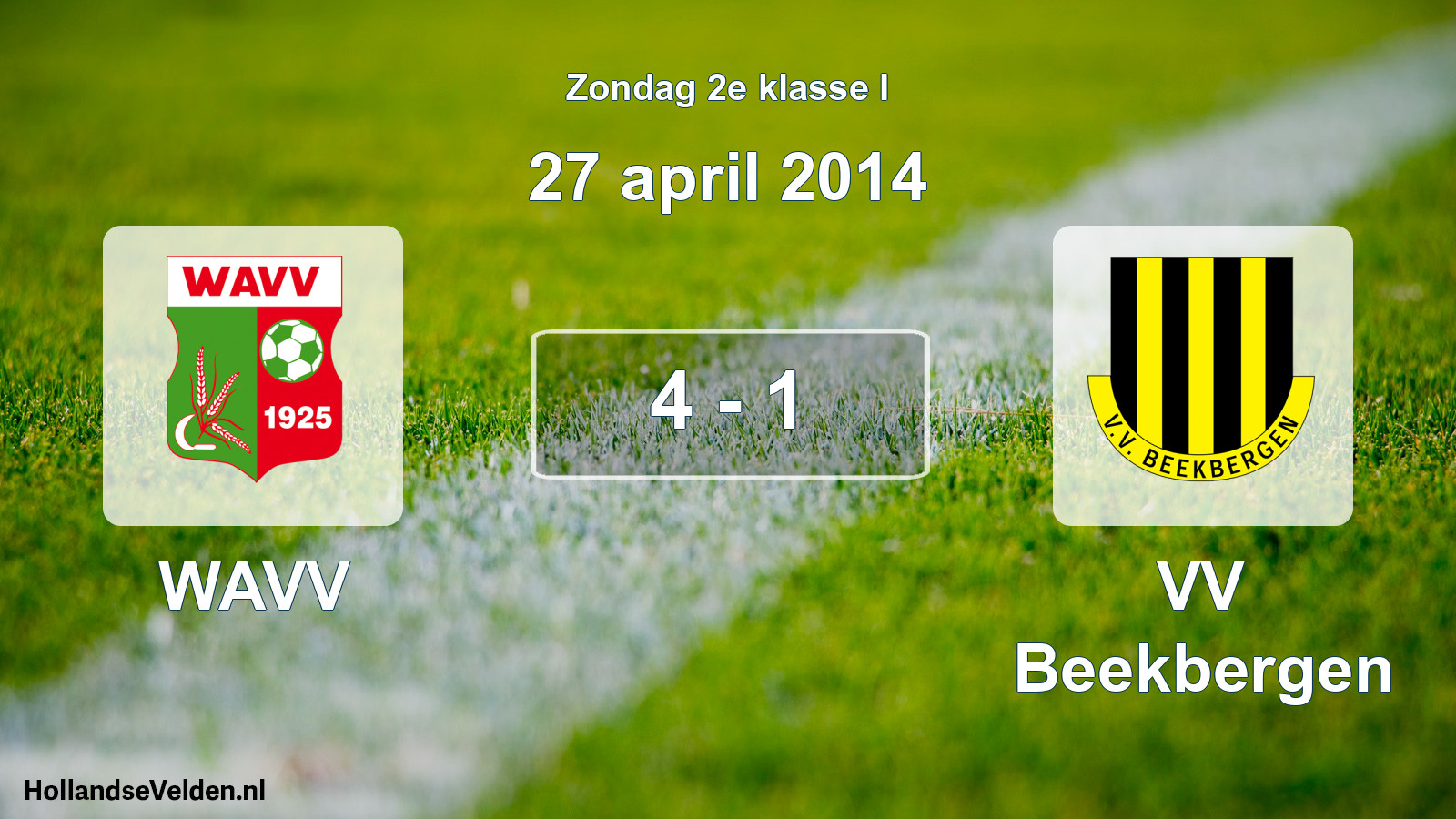 Total number of matches played: WAVV - VV Beekbergen 4 - 1 (27 April 2014)