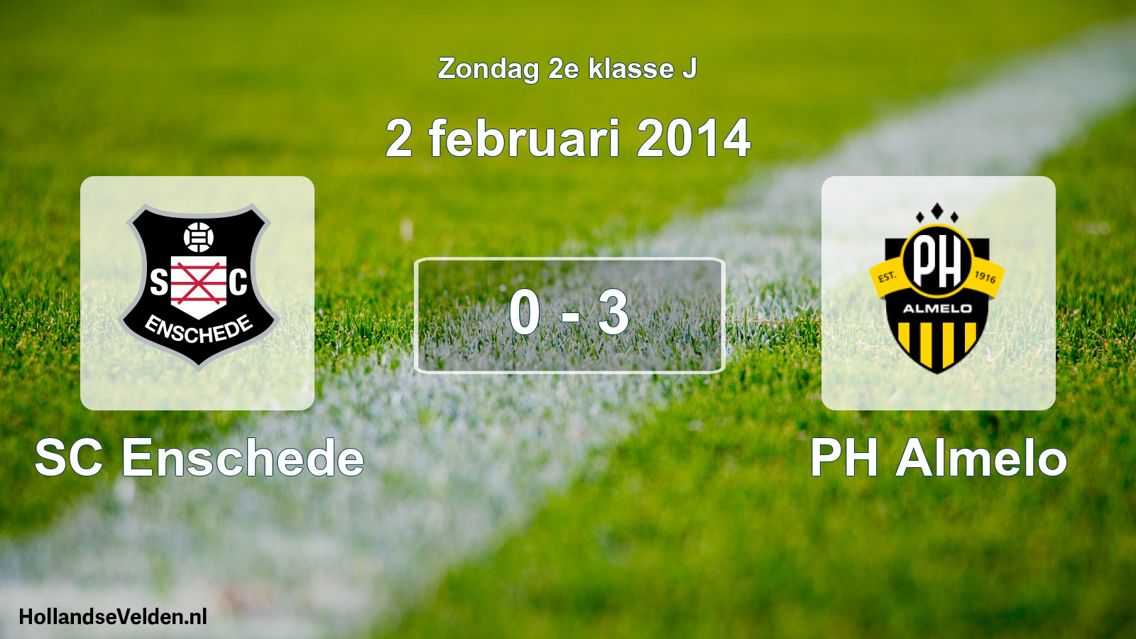 Total number of matches played: SC Enschede - PH Almelo 0 - 3 (2 February 2014)