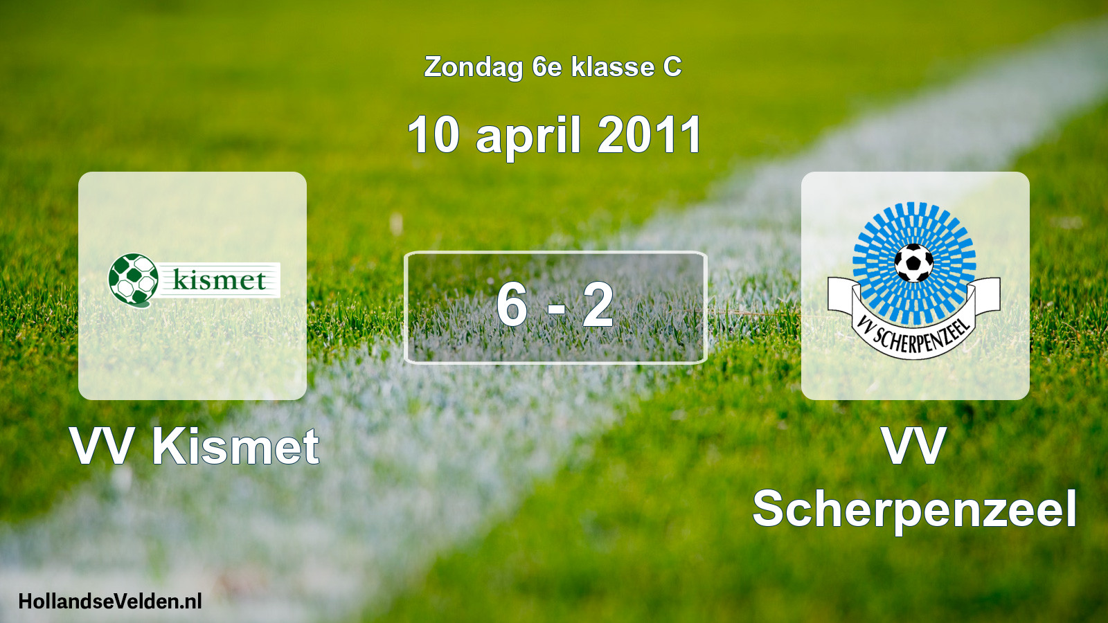 Total number of matches played: VV Kismet - VV Scherpenzeel 6 - 2 (10 April 2011)