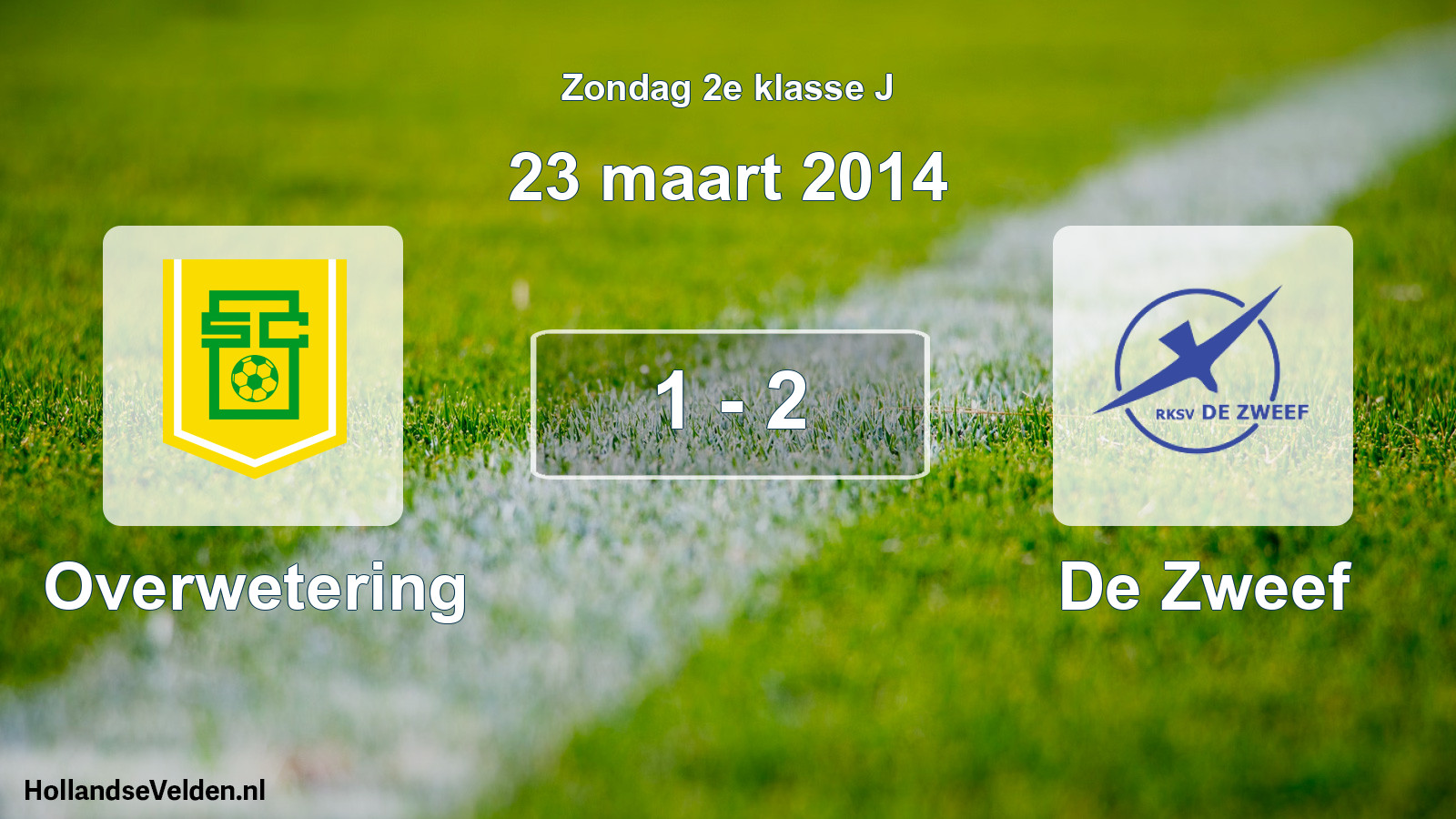 Total number of matches played: Overwetering - De Zweef 1 - 2 (23 March 2014)