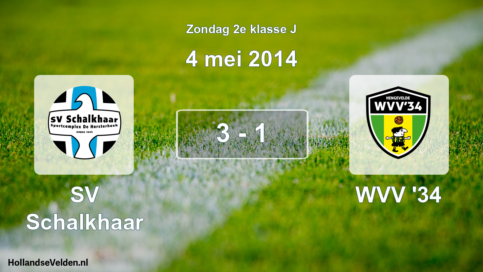 Total number of matches played: SV Schalkhaar - WVV '34 3 - 1 (4 May 2014)