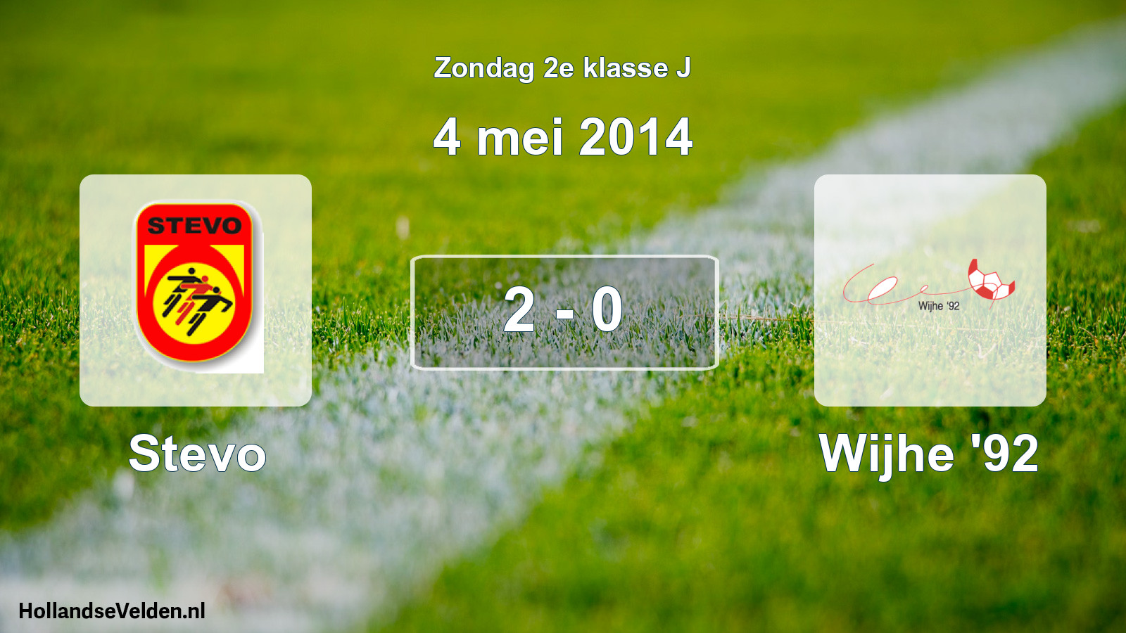 Total number of matches played: Stevo - Wijhe '92 2 - 0 (4 May 2014)
