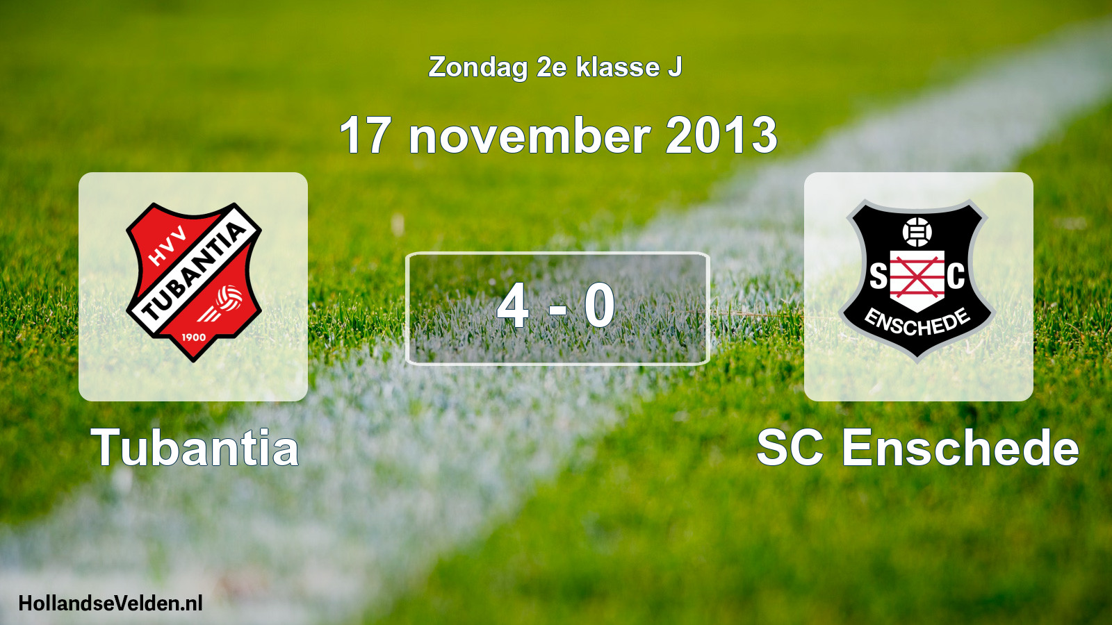 Total number of matches played: Tubantia - SC Enschede 4 - 0 (17 November 2013)