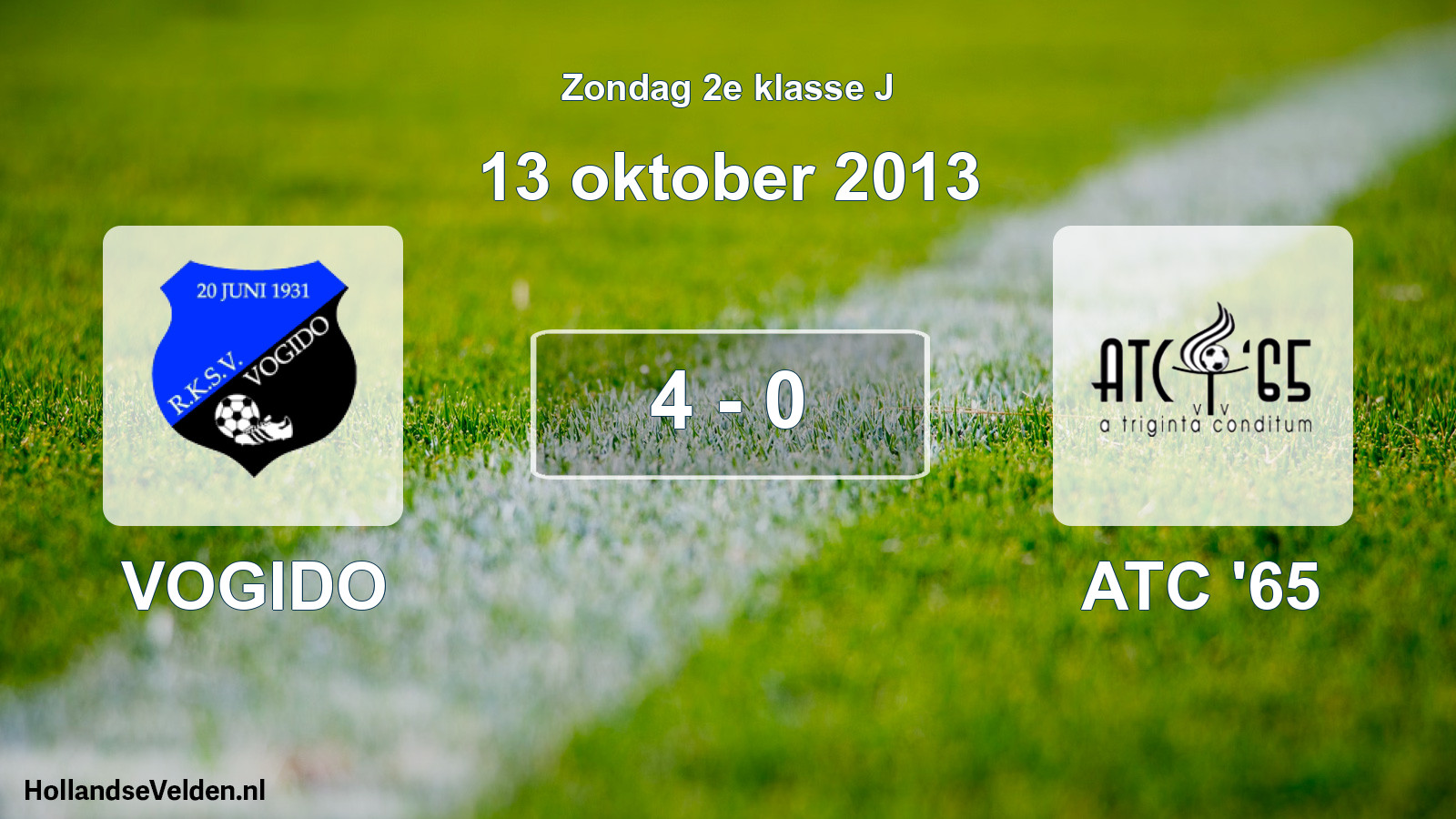 Total number of matches played: VOGIDO - ATC '65 4 - 0 (13 October 2013)