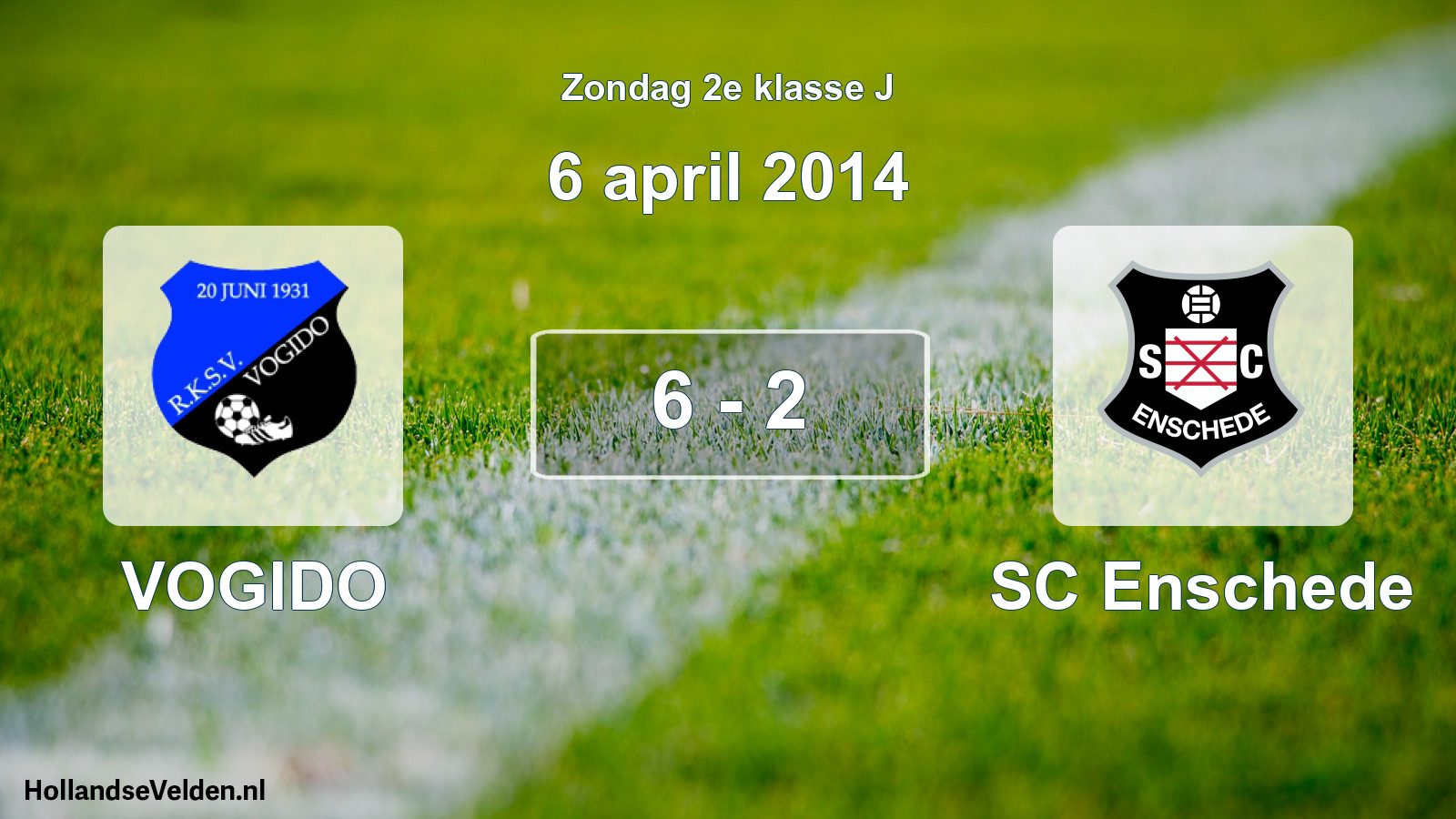 Total number of matches played: VOGIDO - SC Enschede 6 - 2 (6 April 2014)