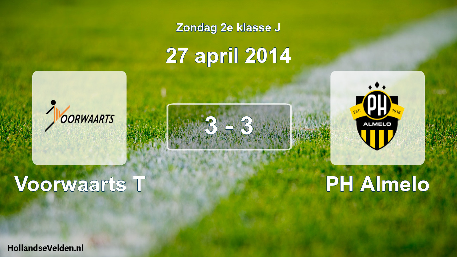 Total number of matches played: Voorwaarts T - PH Almelo 3 - 3 (27 April 2014)