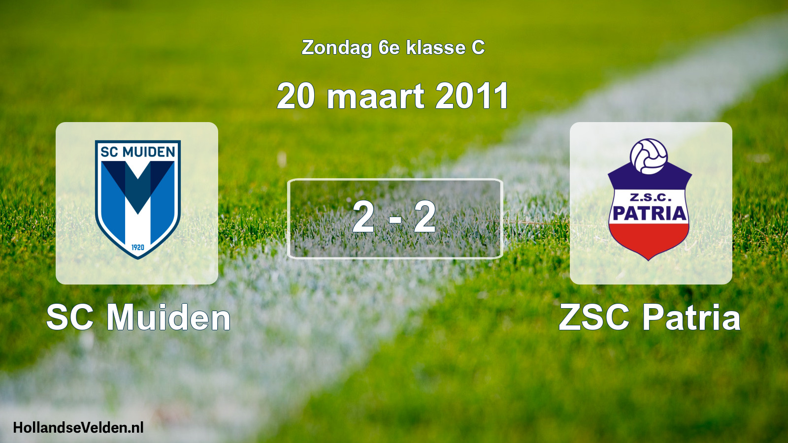 Total number of matches played: SC Muiden - ZSC Patria 2 - 2 (20 March 2011)