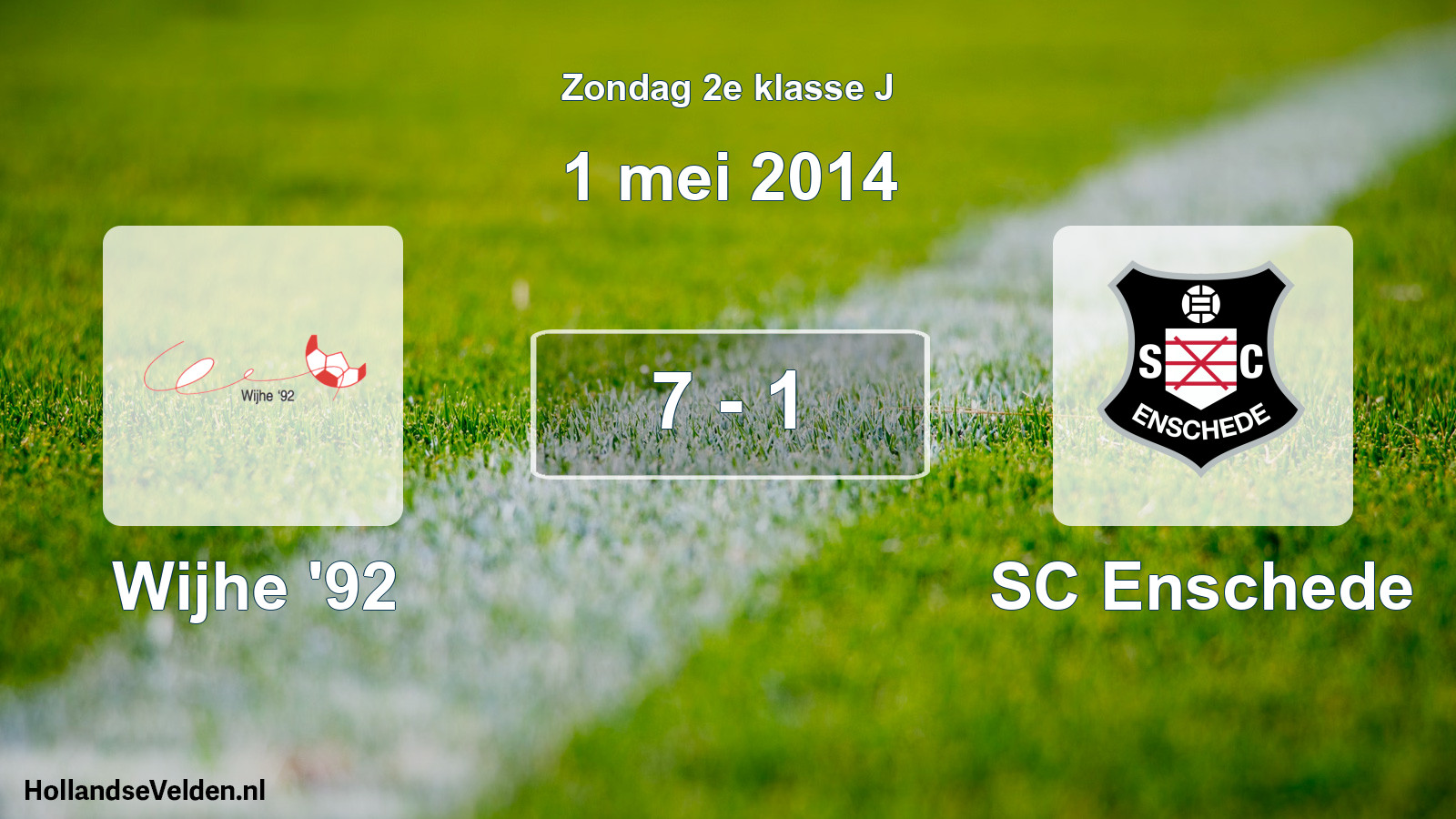 Total number of matches played: Wijhe '92 - SC Enschede 7 - 1 (1 May 2014)