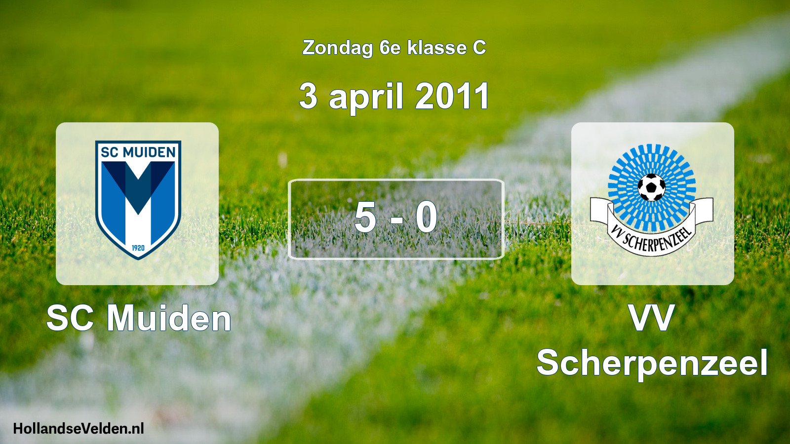 Total number of matches played: SC Muiden - VV Scherpenzeel 5 - 0 (3 April 2011)