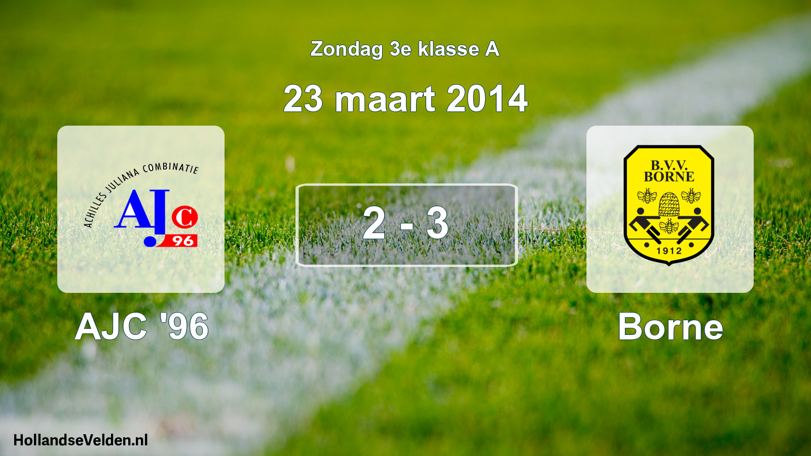 Total number of matches played: AJC '96 - Borne 2 - 3 (23 March 2014)