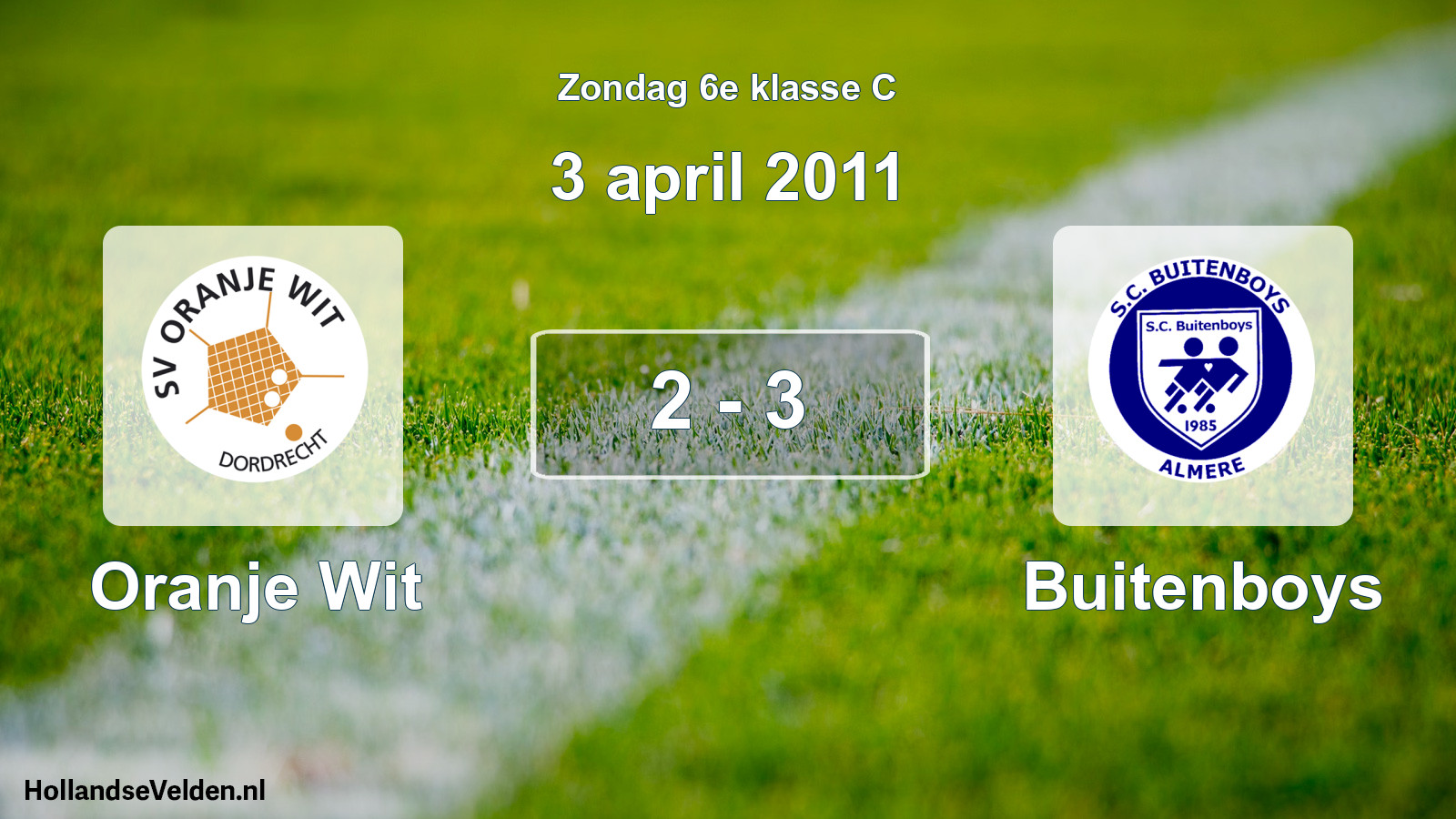 Total number of matches played: Oranje Wit - Buitenboys 2 - 3 (3 April 2011)