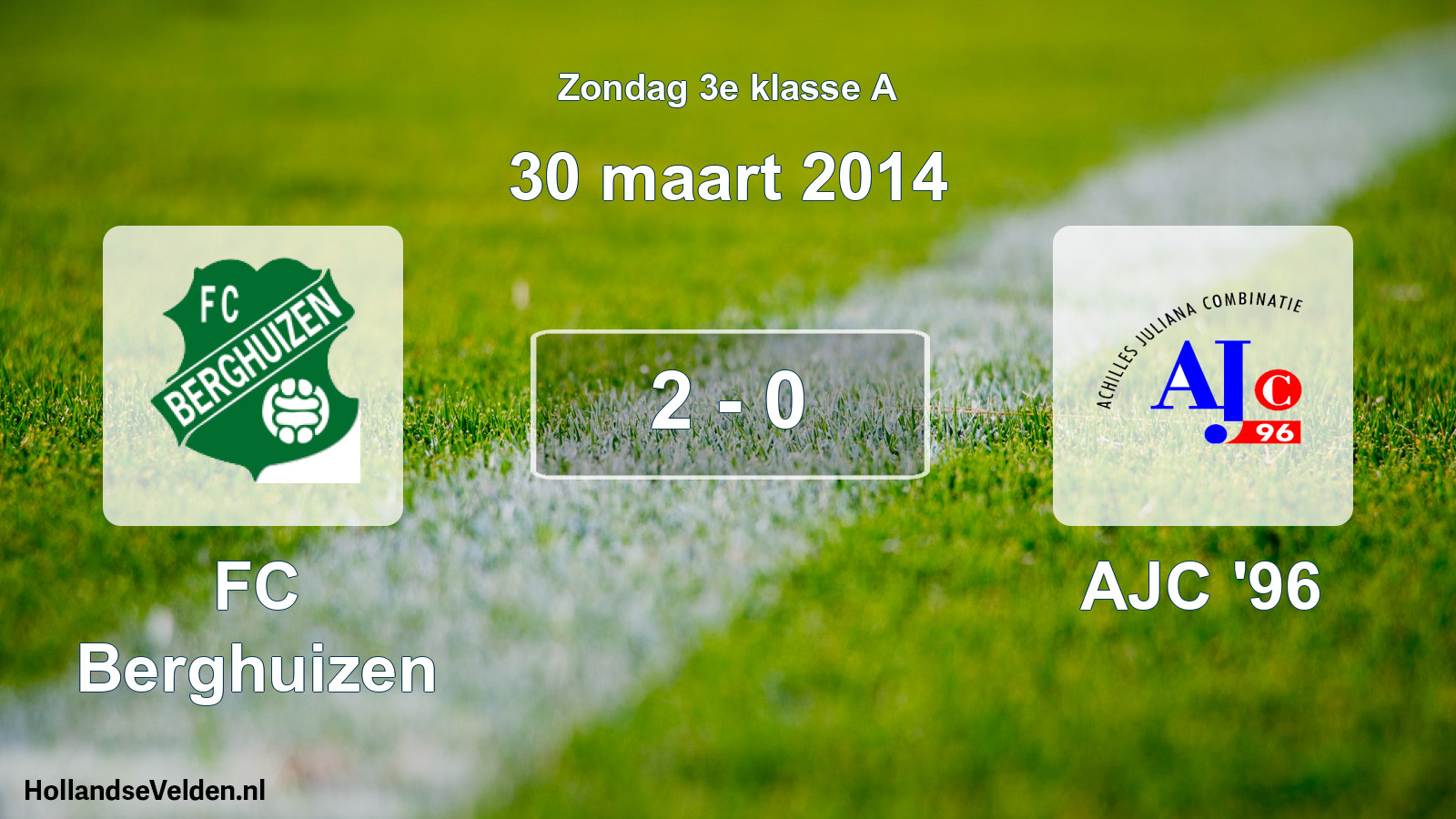 Total number of matches played: FC Berghuizen - AJC '96 2 - 0 (30 March 2014)