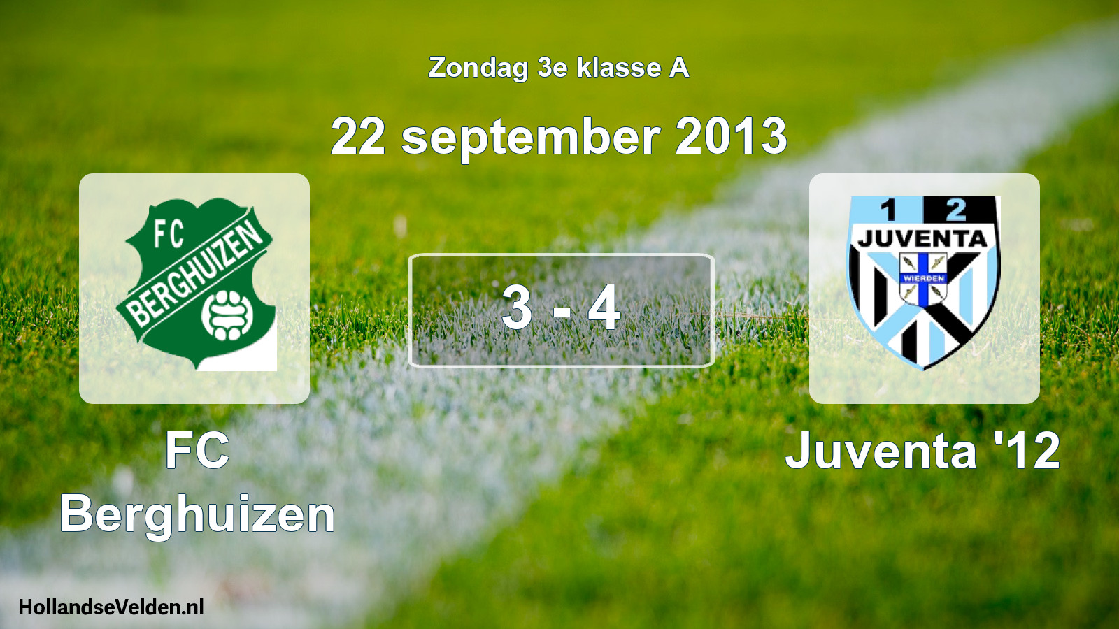 Total number of matches played: FC Berghuizen - Juventa '12 3 - 4 (22 September 2013)