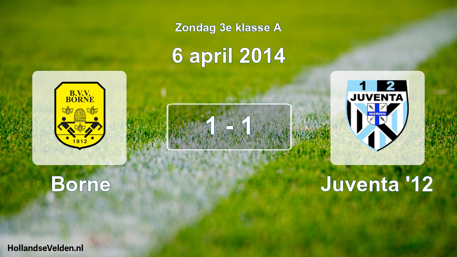 Total number of matches played: Borne - Juventa '12 1 - 1 (6 April 2014)