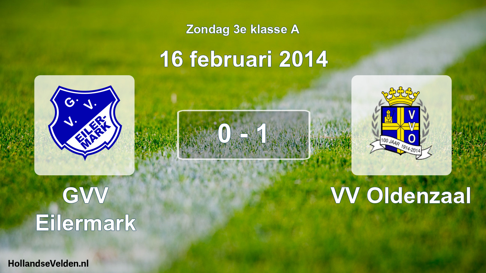 Total number of matches played: GVV Eilermark - VV Oldenzaal 0 - 1 (16 February 2014)