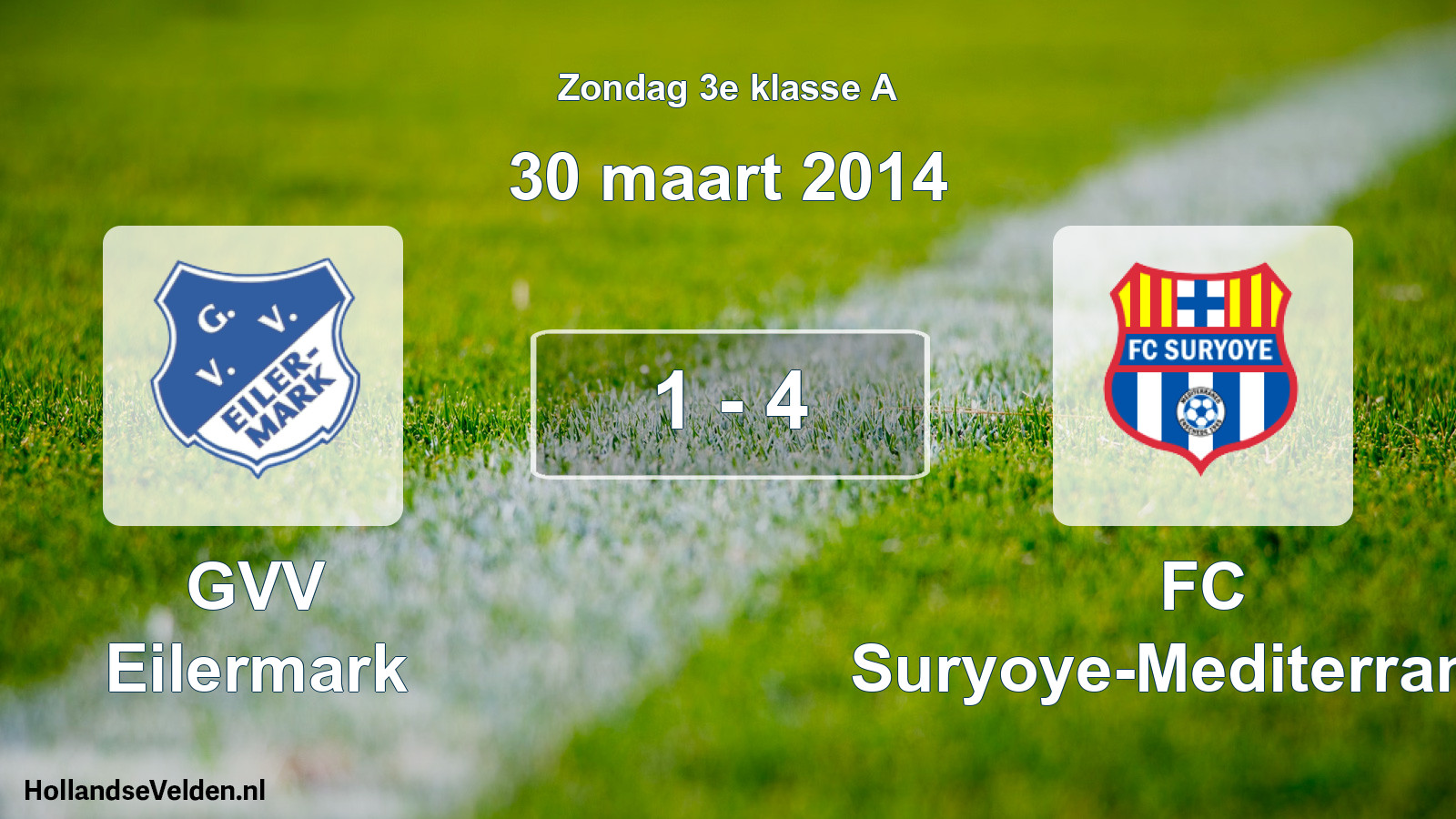 Total number of matches played: GVV Eilermark - FC Suryoye-Mediterraneo 1 - 4 (30 March 2014)