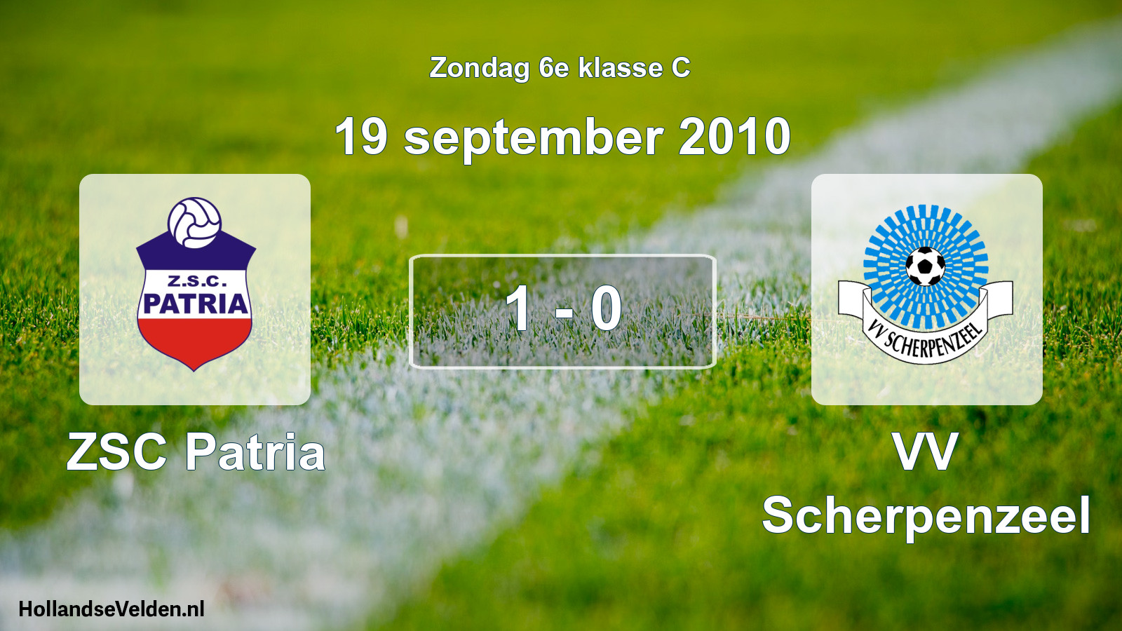 Total number of matches played: ZSC Patria - VV Scherpenzeel 1 - 0 (19 September 2010)