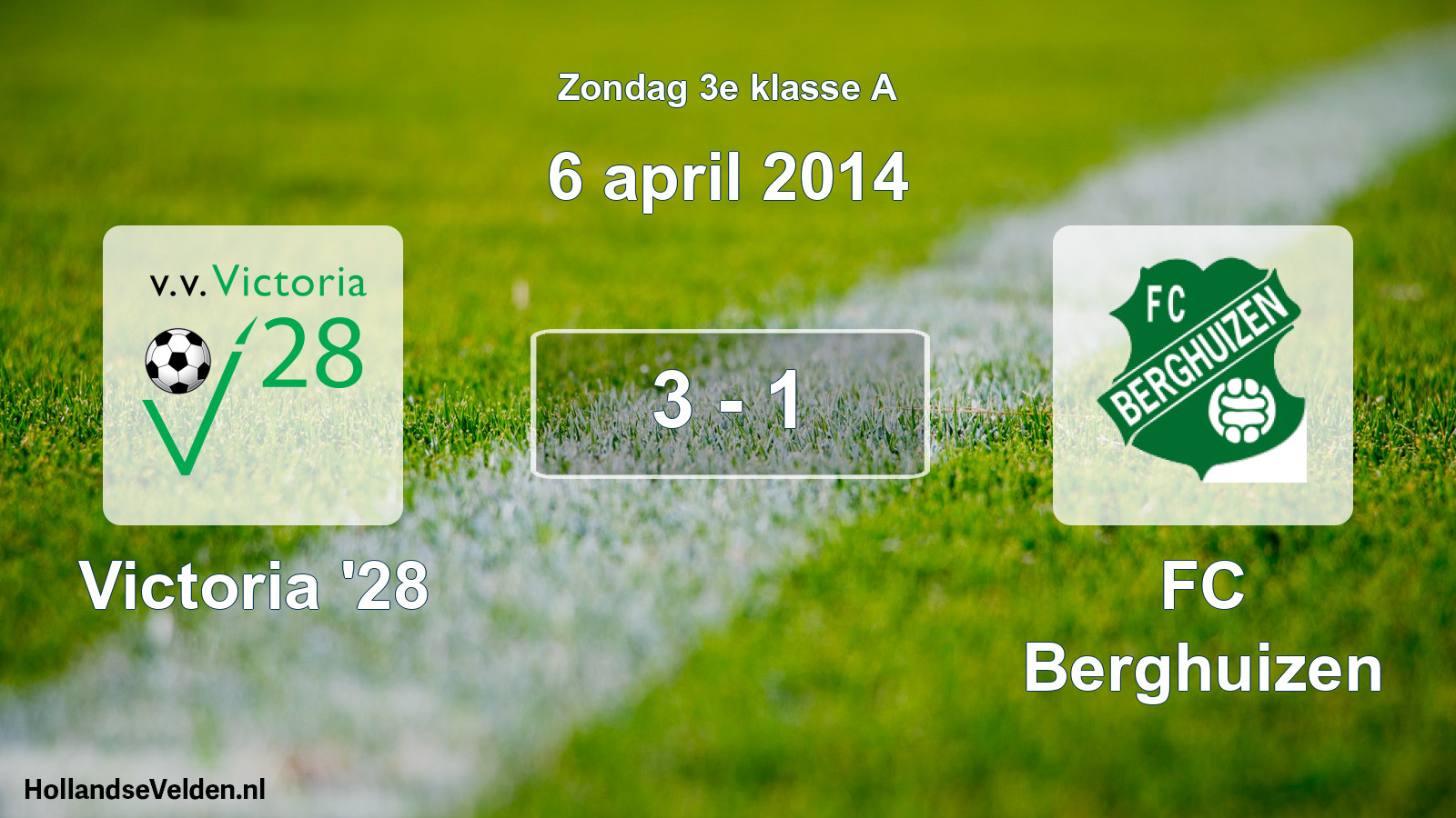 Total number of matches played: Victoria '28 - FC Berghuizen 3 - 1 (6 April 2014)