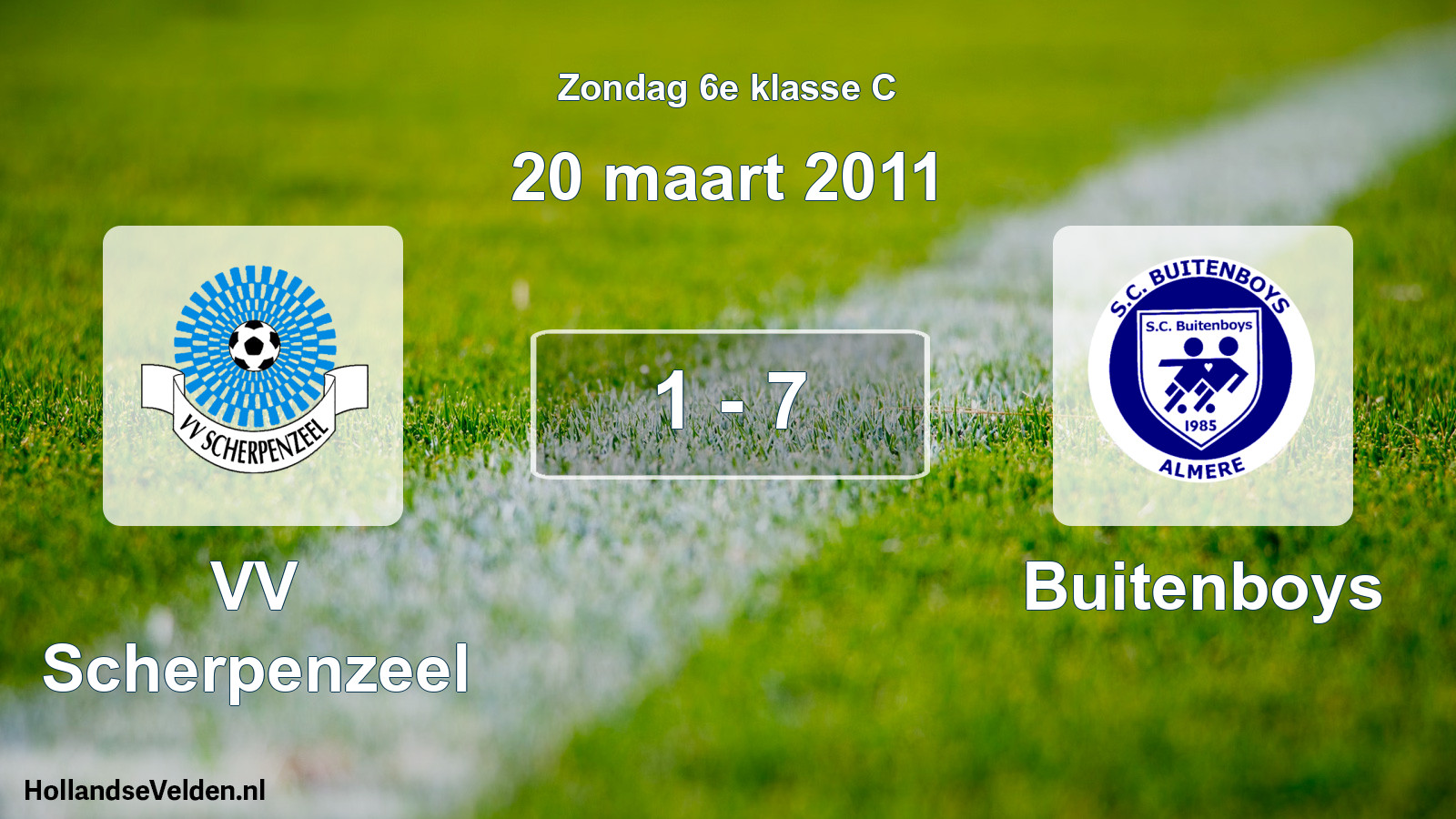 Total number of matches played: VV Scherpenzeel - Buitenboys 1 - 7 (20 March 2011)