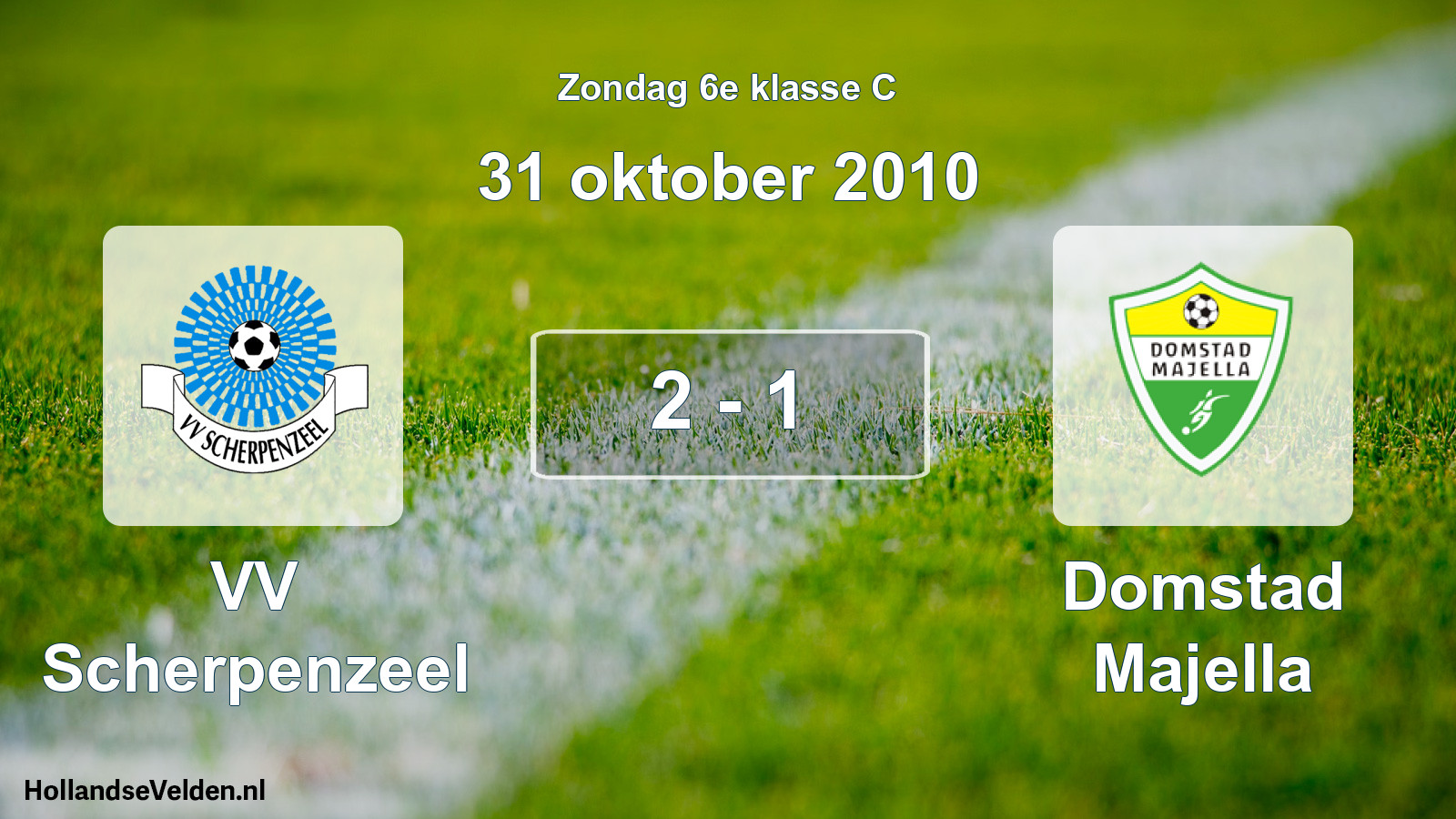 Total number of matches played: VV Scherpenzeel - Domstad Majella 2 - 1 (31 October 2010)