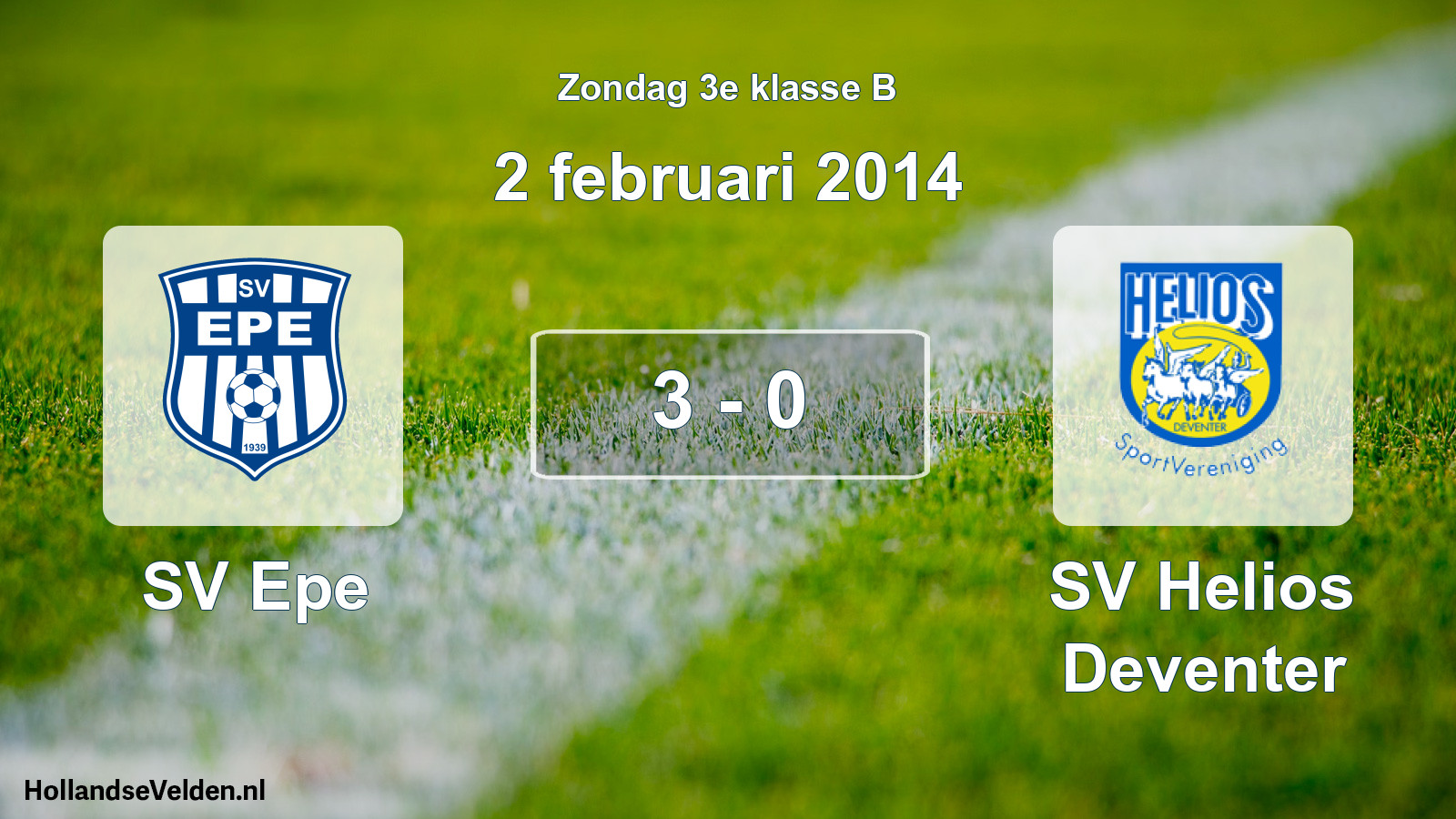 Total number of matches played: SV Epe - SV Helios Deventer 3 - 0 (2 February 2014)