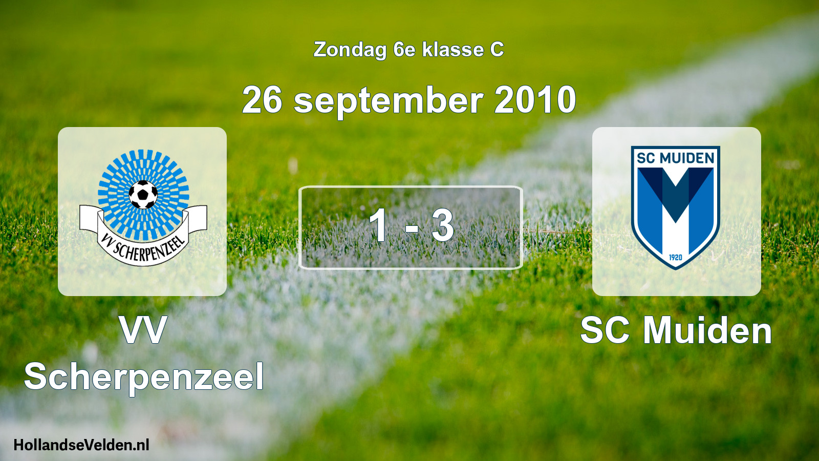 Total number of matches played: VV Scherpenzeel - SC Muiden 1 - 3 (26 September 2010)