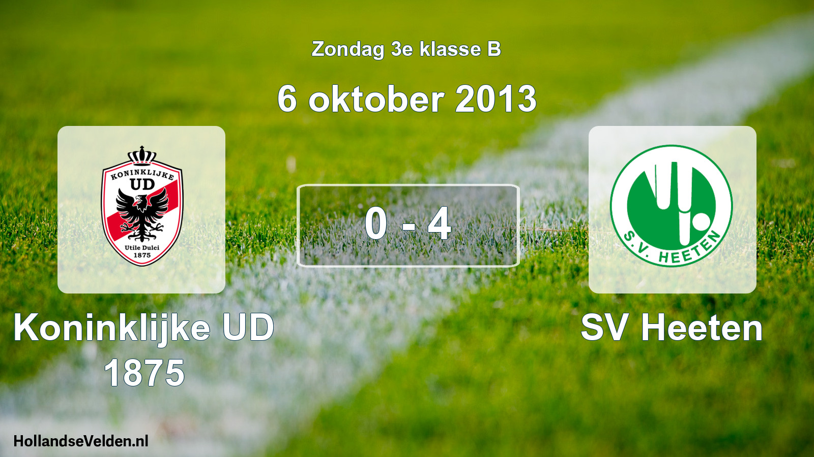Total number of matches played: Koninklijke UD 1875 - SV Heeten 0 - 4 (6 October 2013)