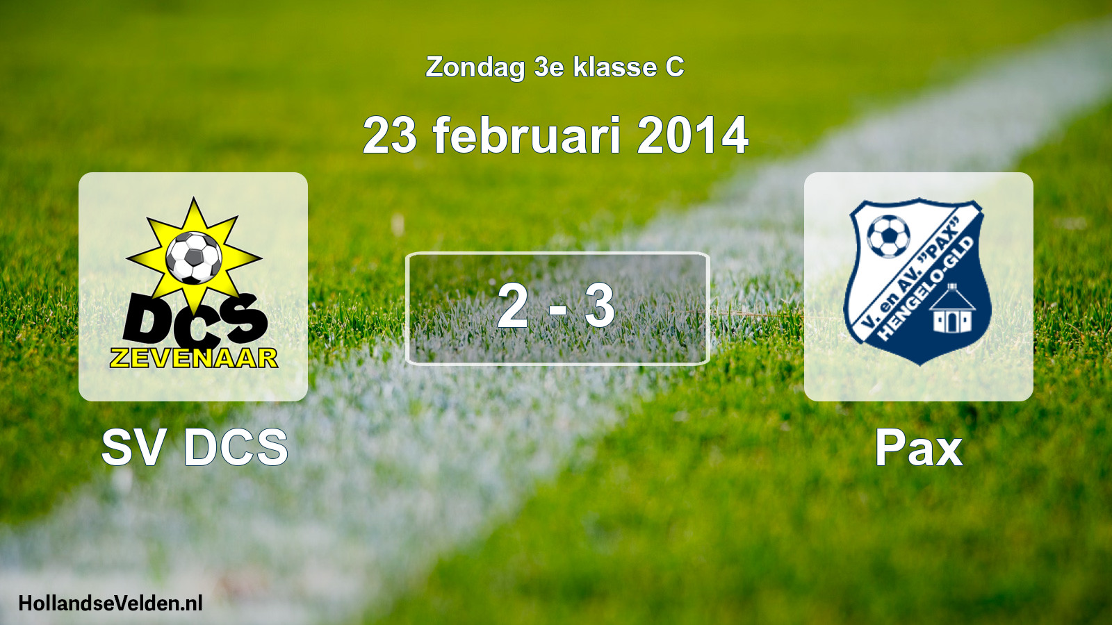 Total number of matches played: SV DCS - Pax 2 - 3 (23 February 2014)