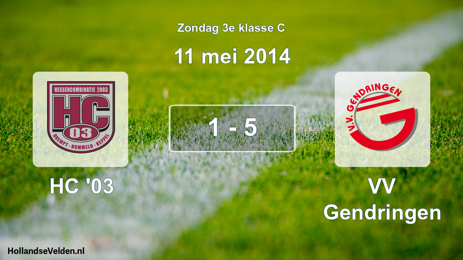 Total number of matches played: HC '03 - VV Gendringen 1 - 5 (11 May 2014)