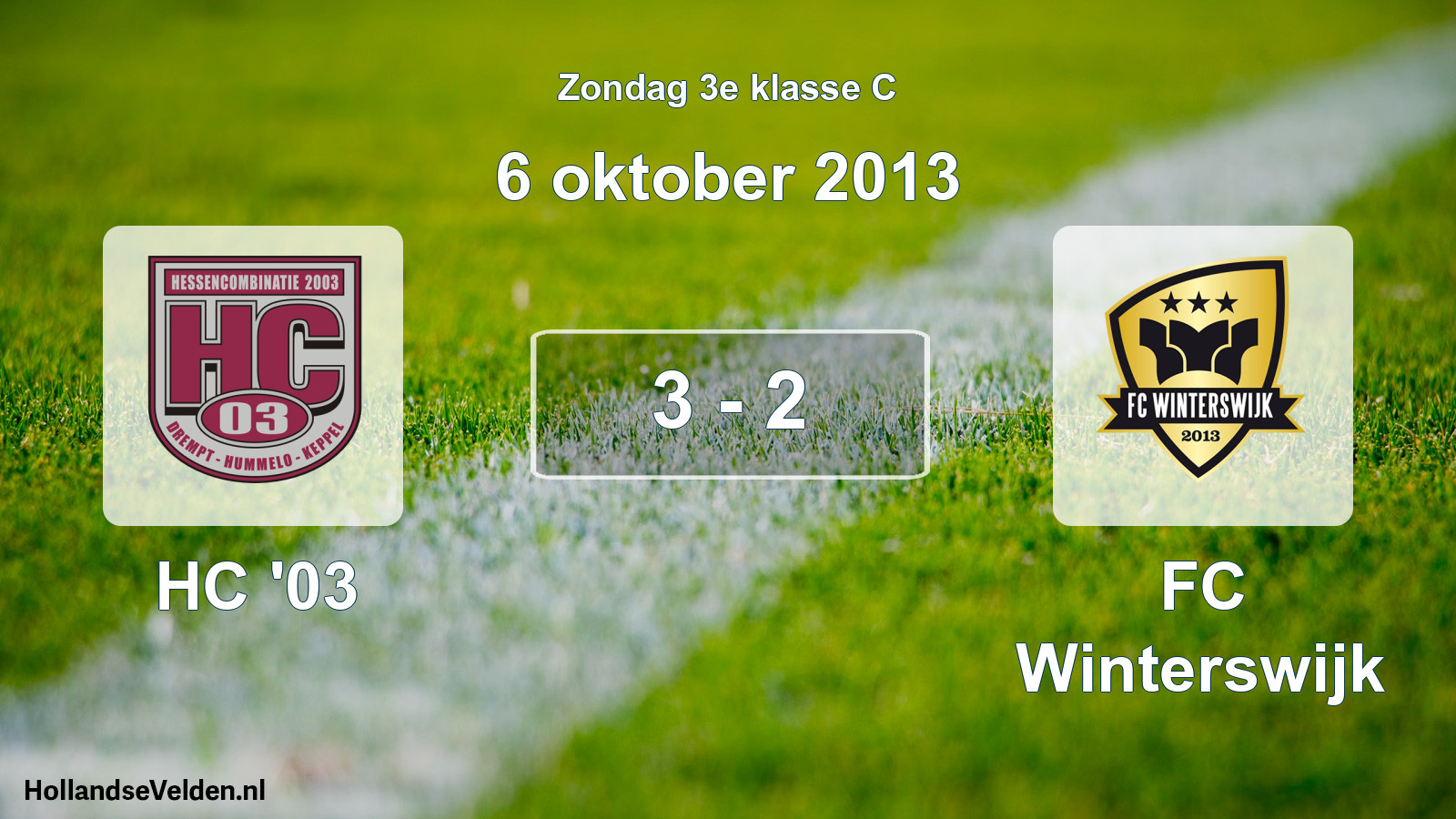 Total number of matches played: HC '03 - FC Winterswijk 3 - 2 (6 October 2013)