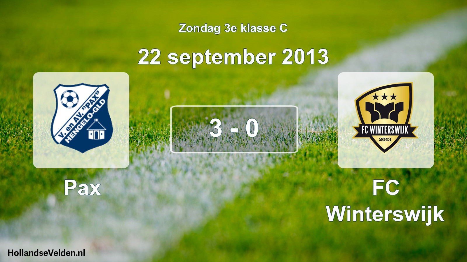 Total number of matches played: Pax - FC Winterswijk 3 - 0 (22 September 2013)