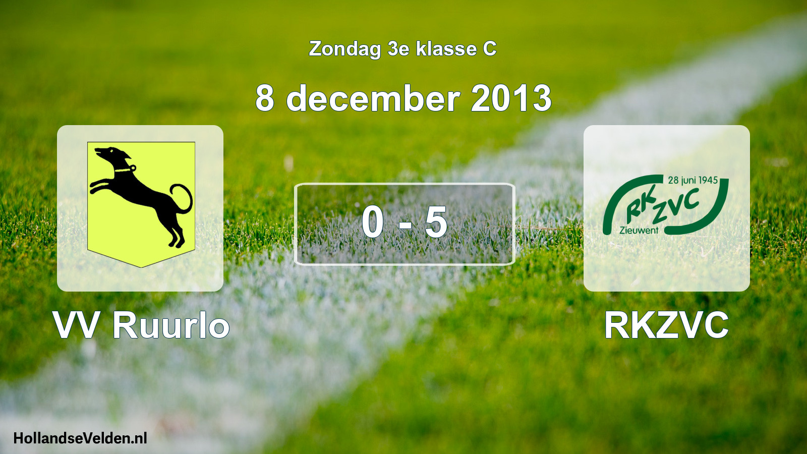 Total number of matches played: VV Ruurlo - RKZVC 0 - 5 (8 December 2013)
