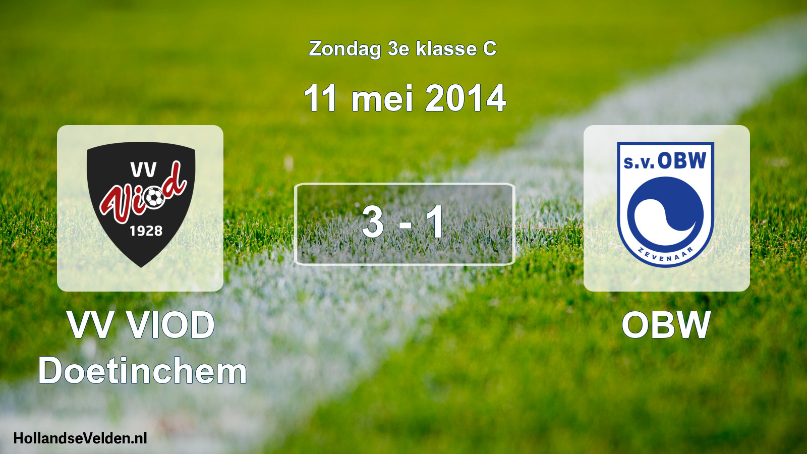 Total number of matches played: VV VIOD Doetinchem - OBW 3 - 1 (11 May 2014)
