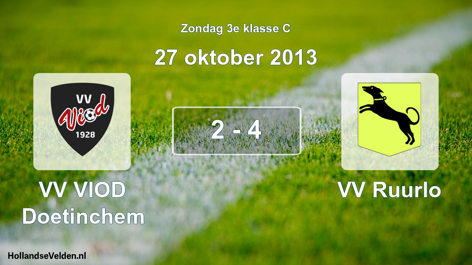 Total number of matches played: VV VIOD Doetinchem - VV Ruurlo 2 - 4 (27 October 2013)