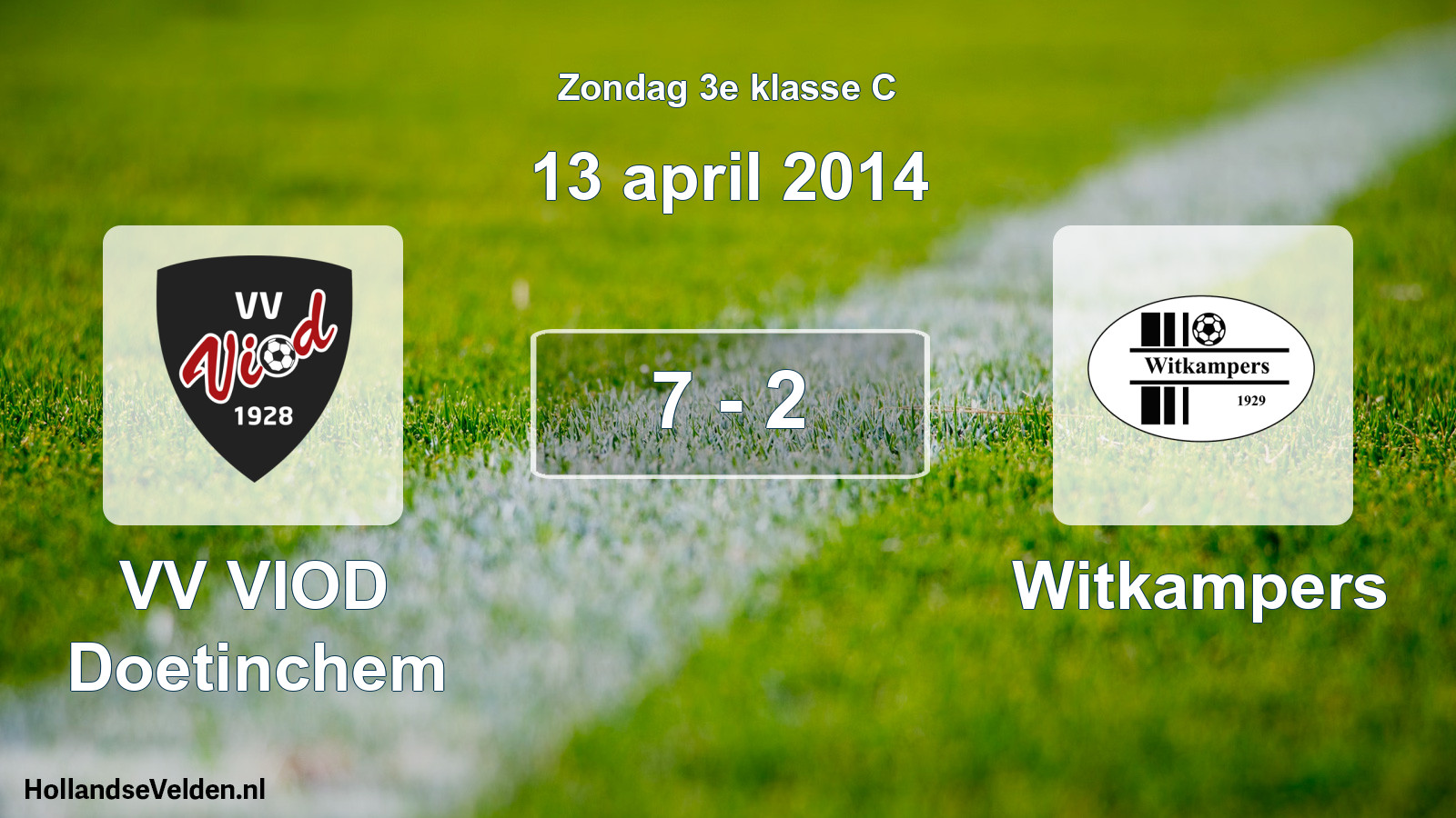 Total number of matches played: VV VIOD Doetinchem - Witkampers 7 - 2 (13 April 2014)