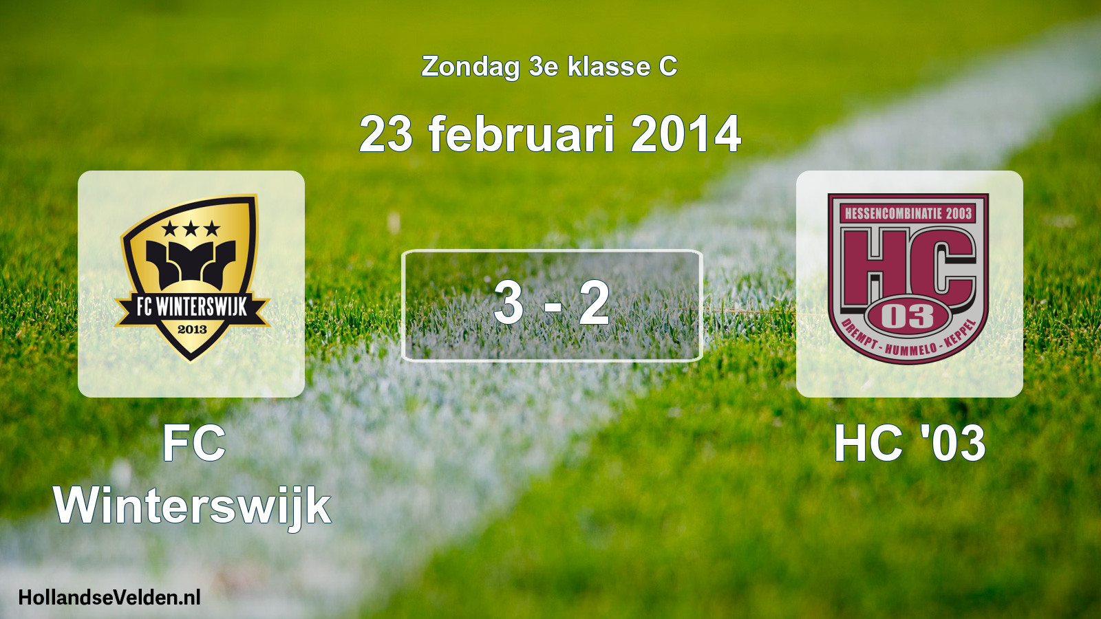 Total number of matches played: FC Winterswijk - HC '03 3 - 2 (23 February 2014)