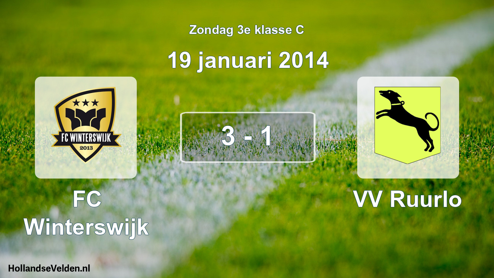 Total number of matches played: FC Winterswijk - VV Ruurlo 3 - 1 (19 January 2014)