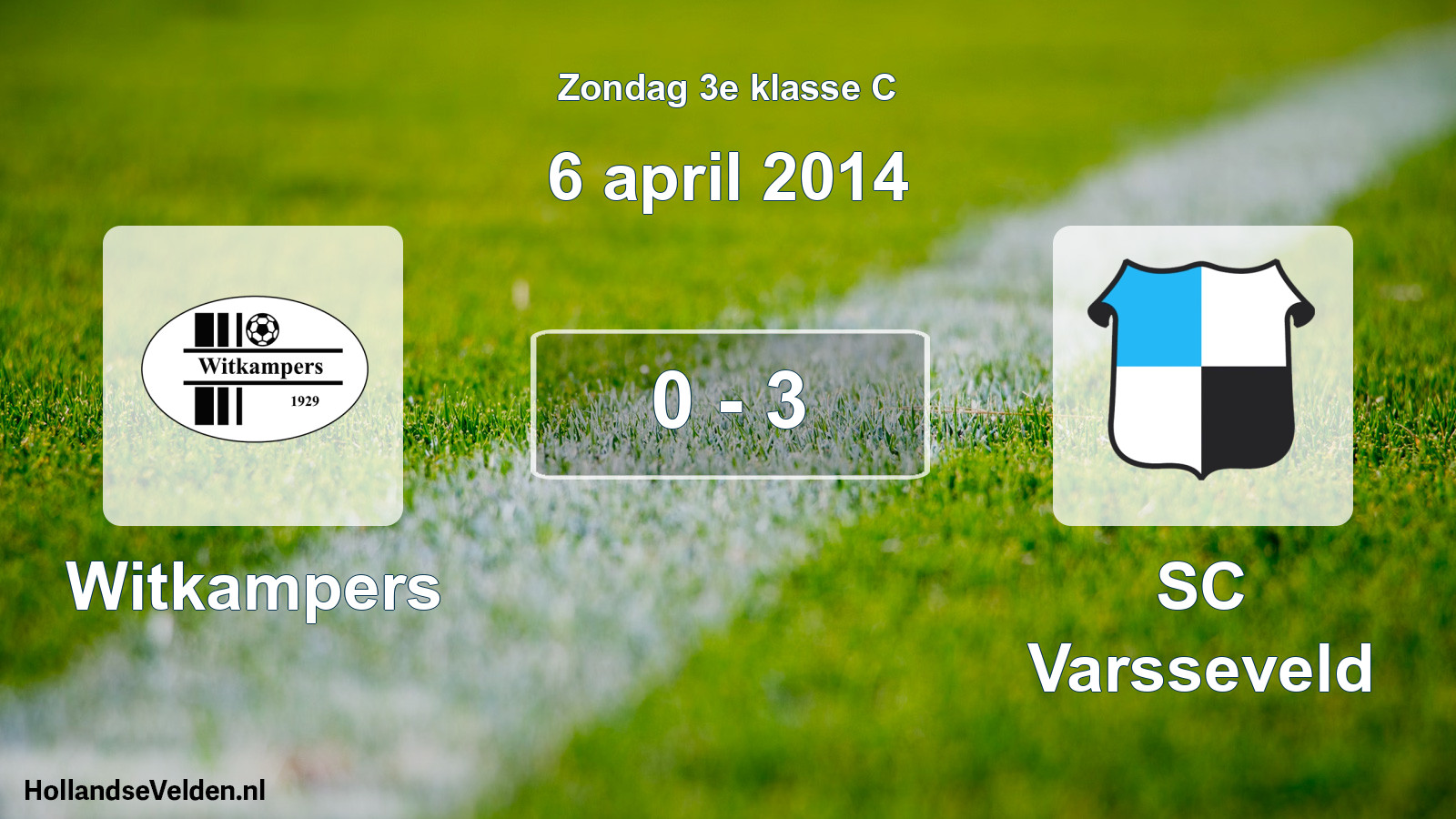 Total number of matches played: Witkampers - SC Varsseveld 0 - 3 (6 April 2014)
