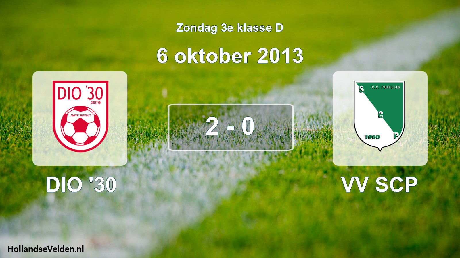 Total number of matches played: DIO '30 - VV SCP 2 - 0 (6 October 2013)