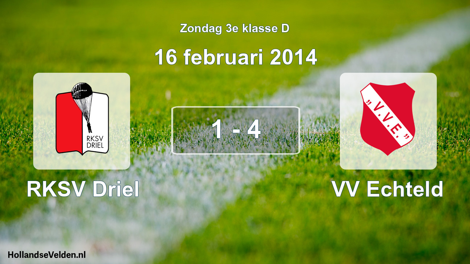 Total number of matches played: RKSV Driel - VV Echteld 1 - 4 (16 February 2014)