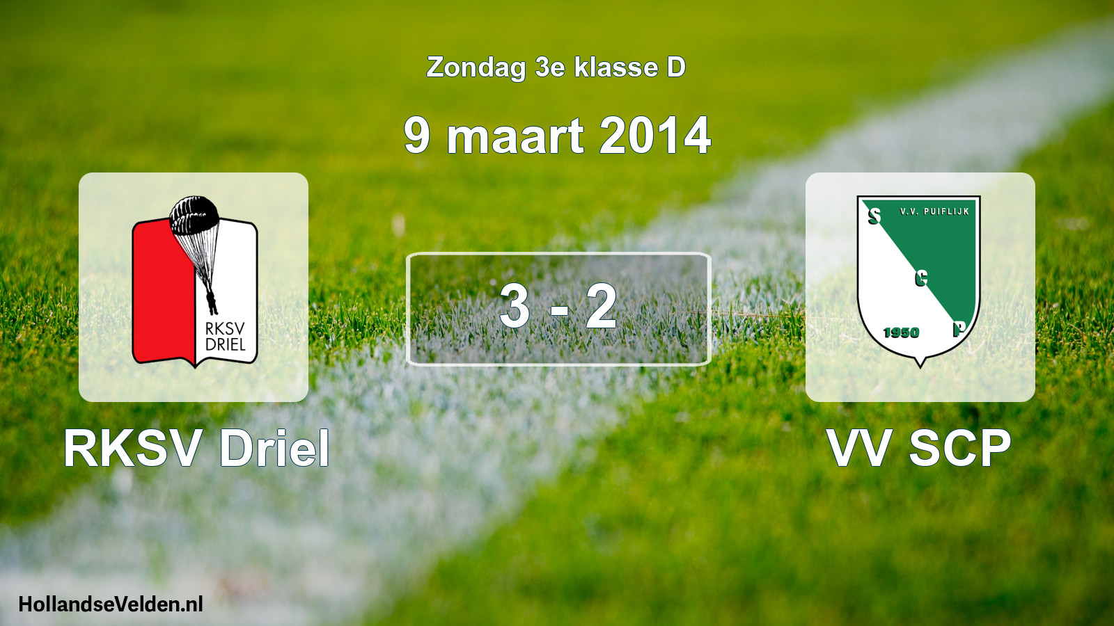 Total number of matches played: RKSV Driel - VV SCP 3 - 2 (9 March 2014)