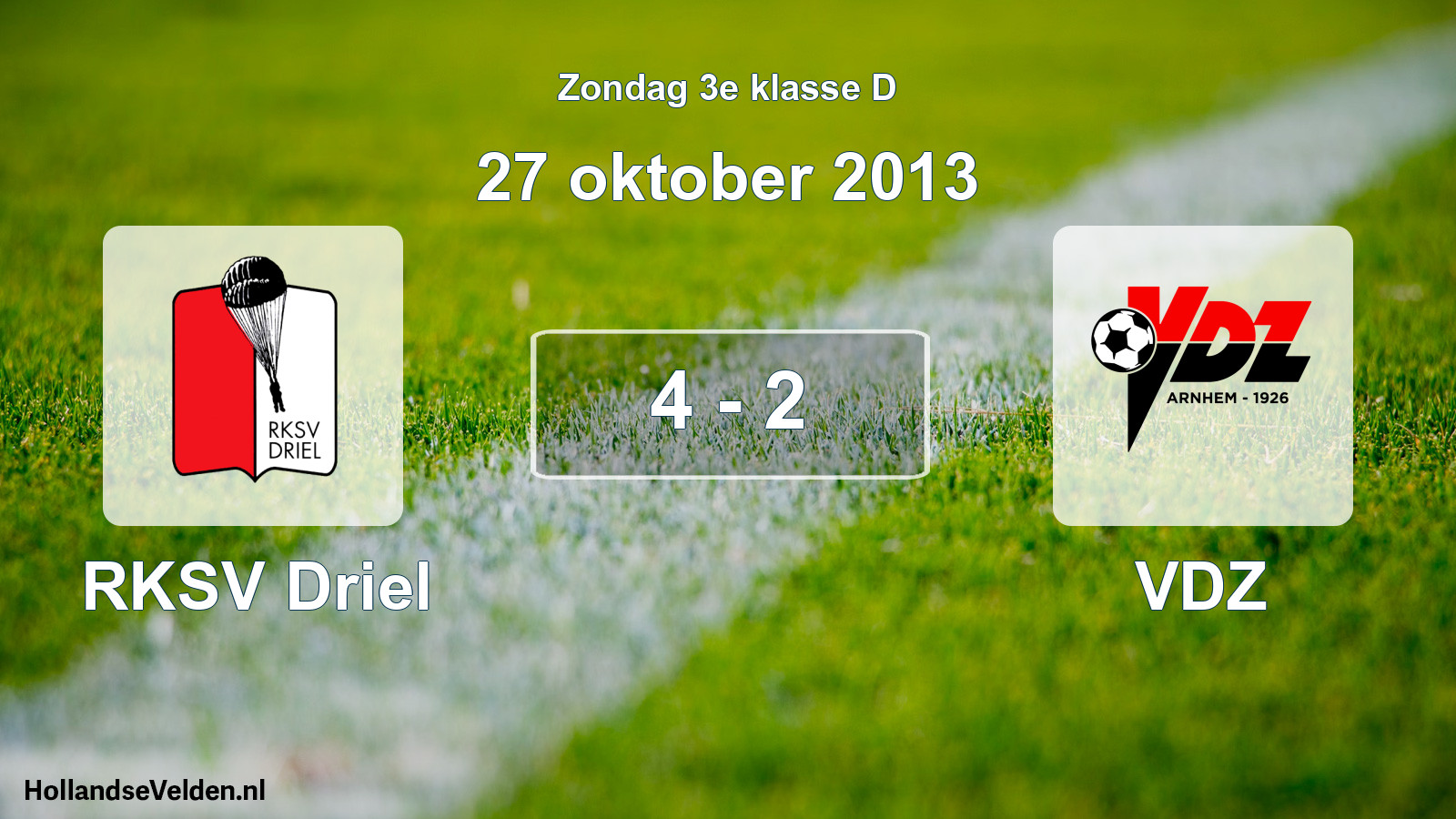 Total number of matches played: RKSV Driel - VDZ 4 - 2 (27 October 2013)