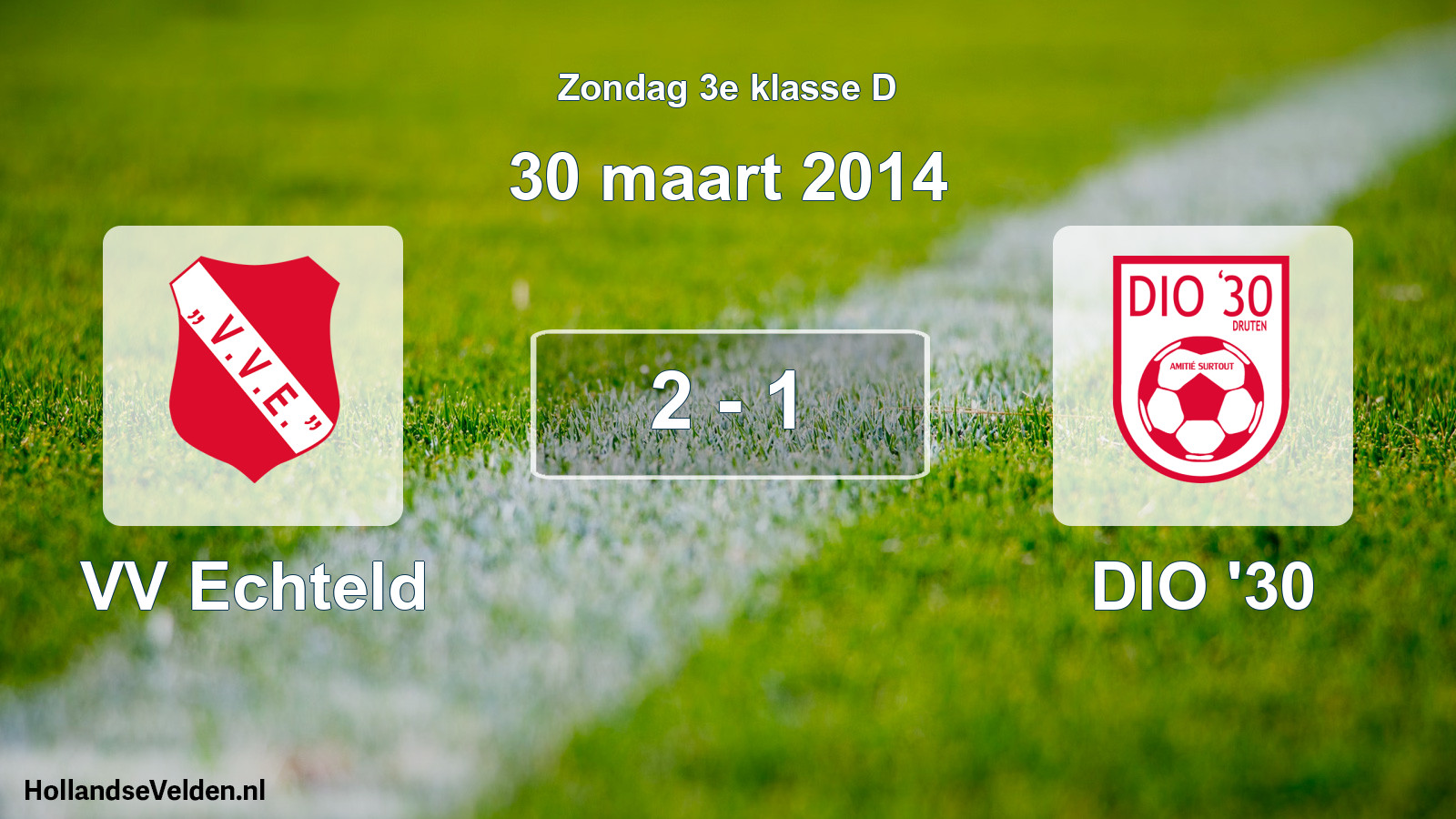 Total number of matches played: VV Echteld - DIO '30 2 - 1 (30 March 2014)