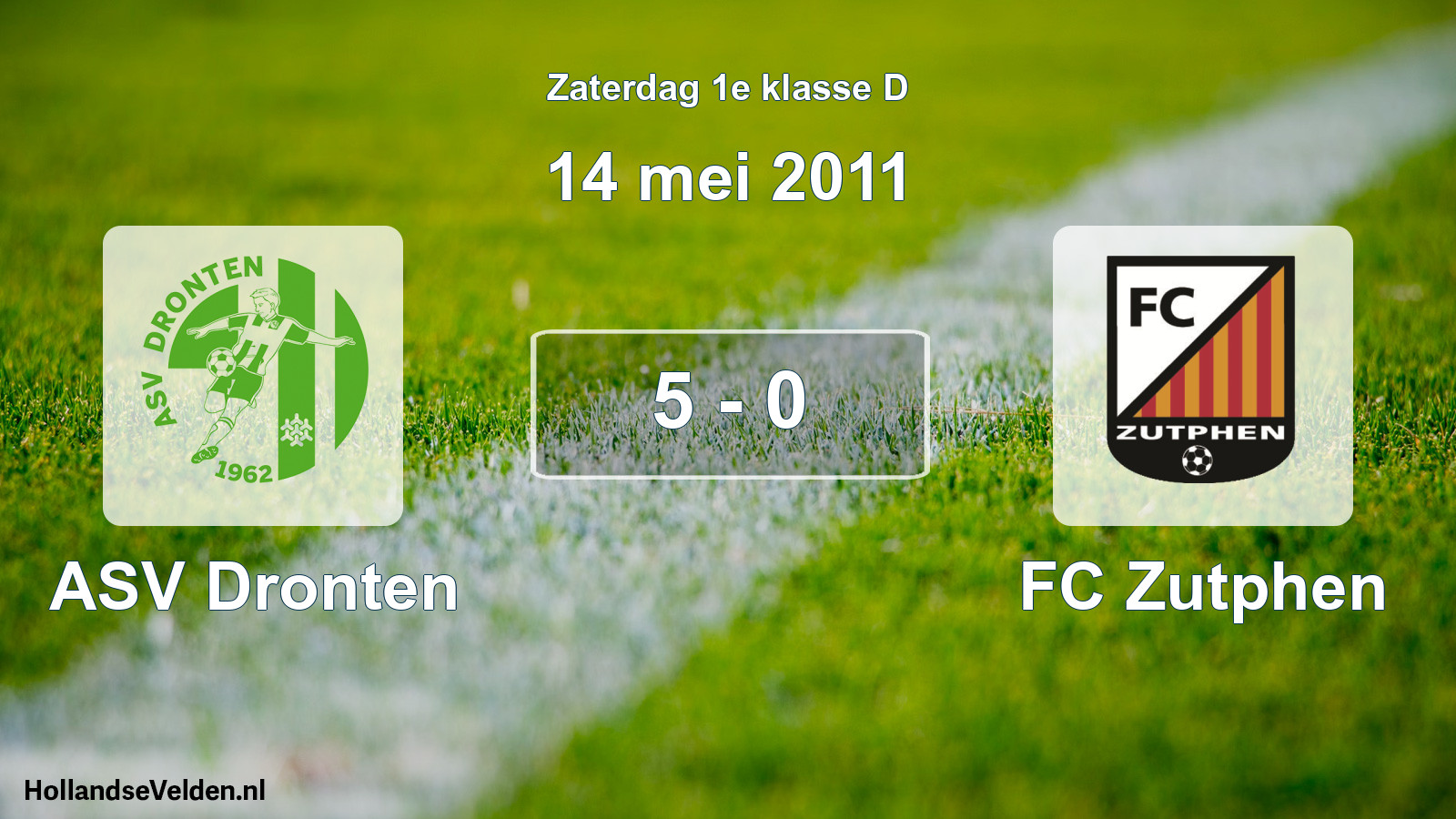 Total number of matches played: ASV Dronten - FC Zutphen 5 - 0 (14 May 2011)