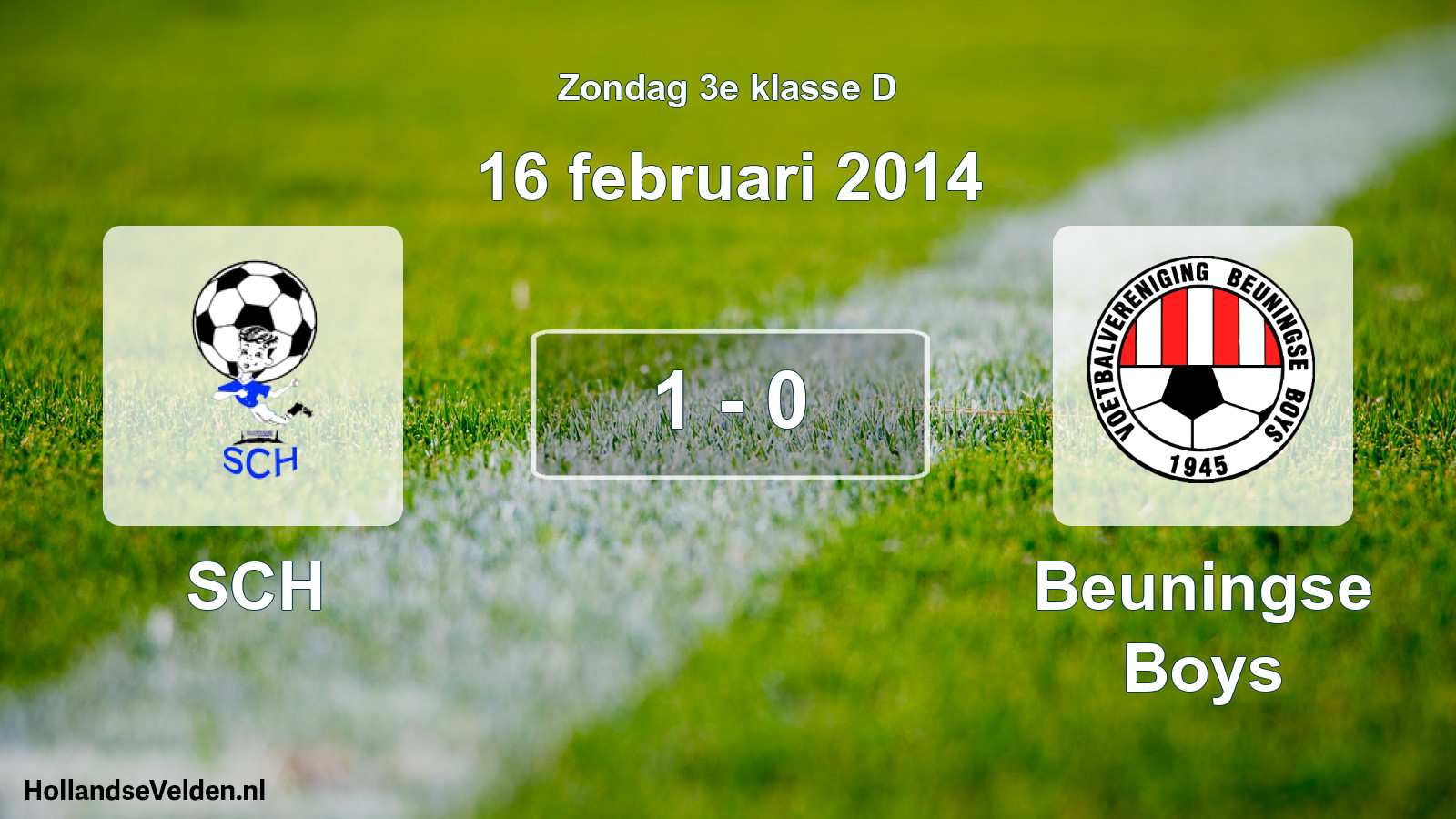 Total number of matches played: SCH - Beuningse Boys 1 - 0 (16 February 2014)