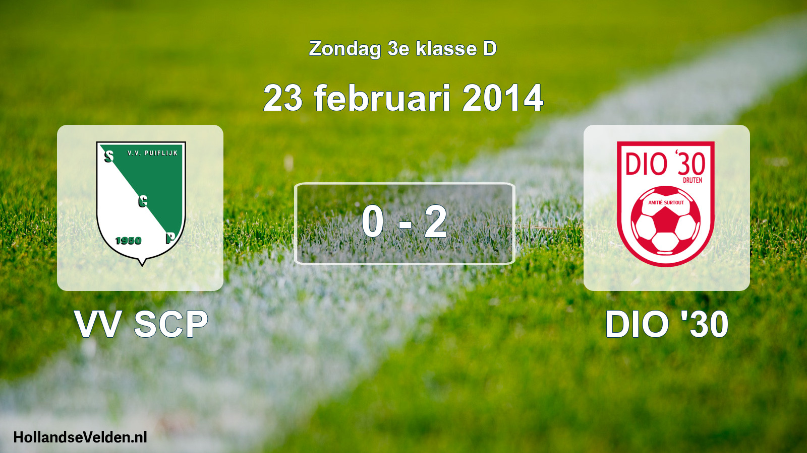 Total number of matches played: VV SCP - DIO '30 0 - 2 (23 February 2014)