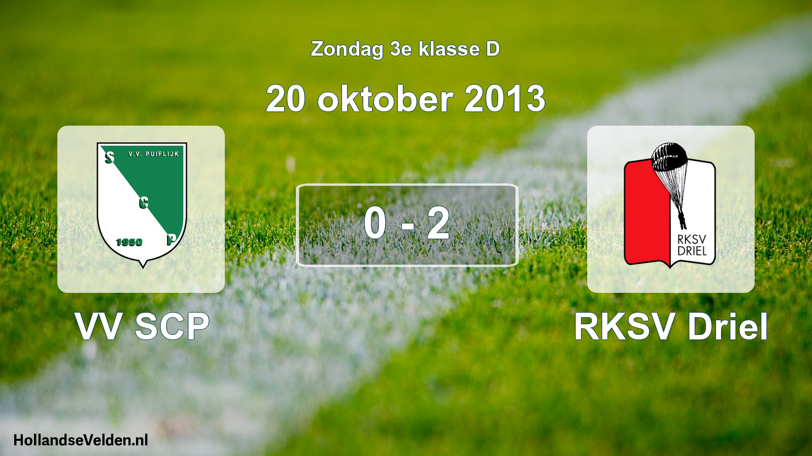 Total number of matches played: VV SCP - RKSV Driel 0 - 2 (20 October 2013)