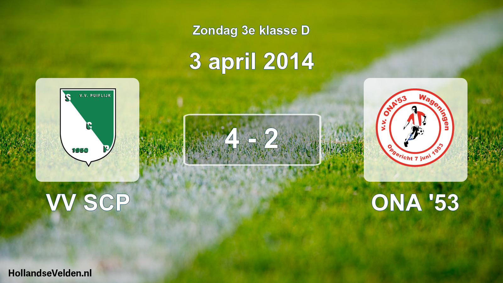 Total number of matches played: VV SCP - ONA '53 4 - 2 (3 April 2014)