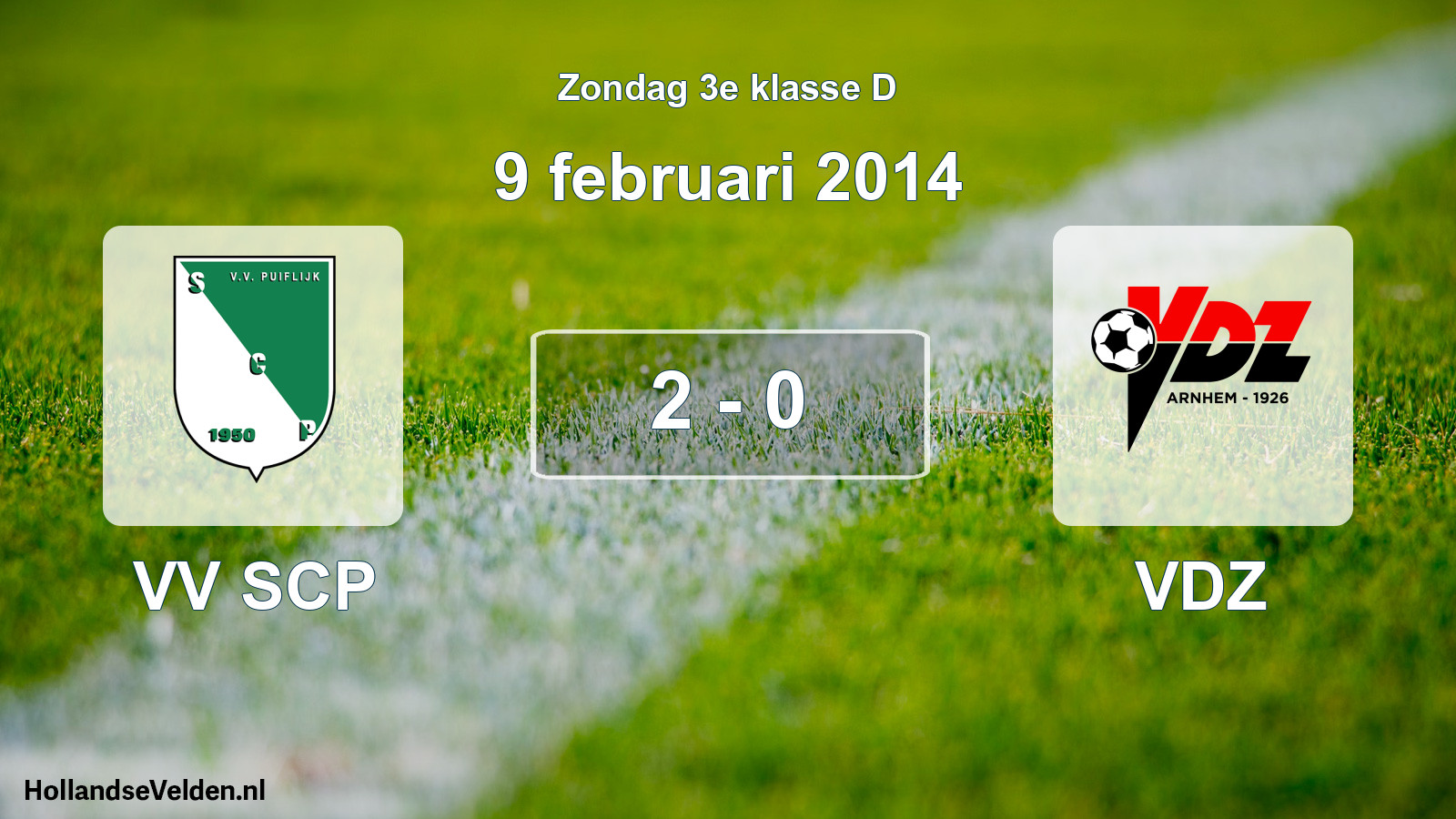 Total number of matches played: VV SCP - VDZ 2 - 0 (9 February 2014)