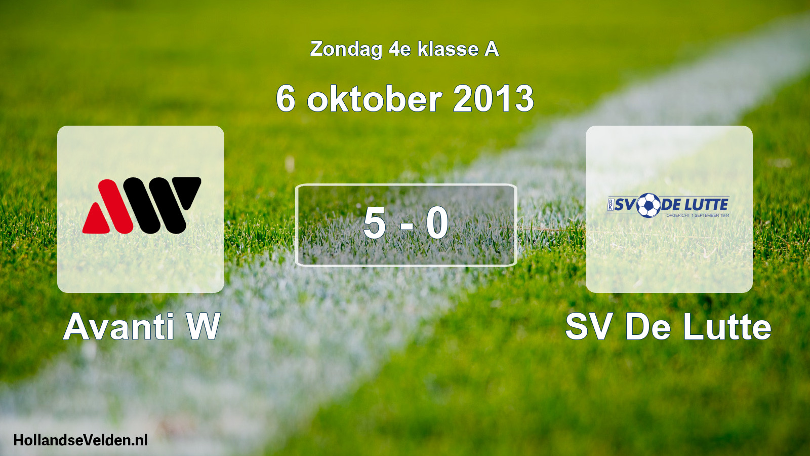 Total number of matches played: Avanti W - SV De Lutte 5 - 0 (6 October 2013)